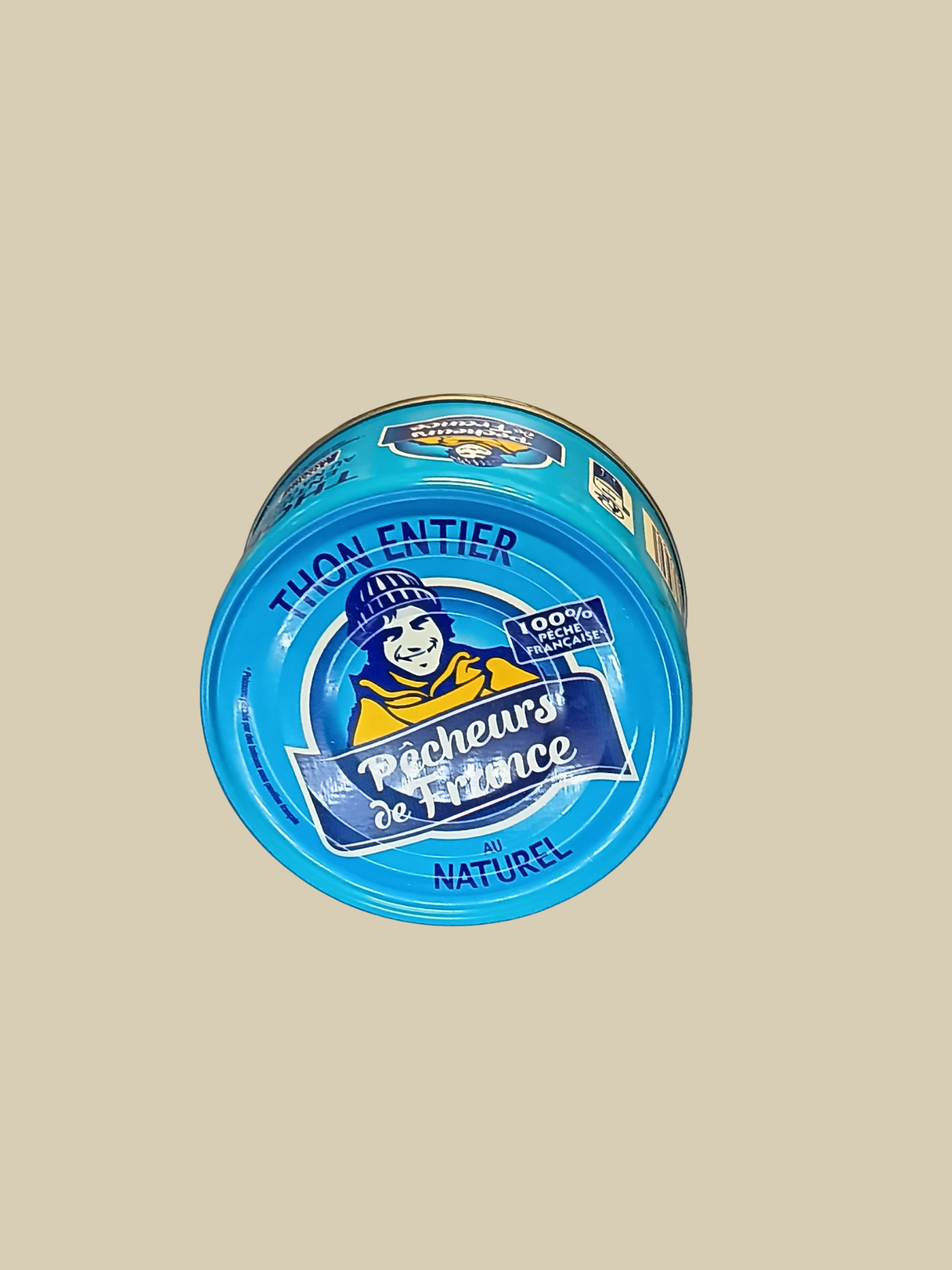 Une boîte de thon entier au naturel de la marque Pêcheurs de France