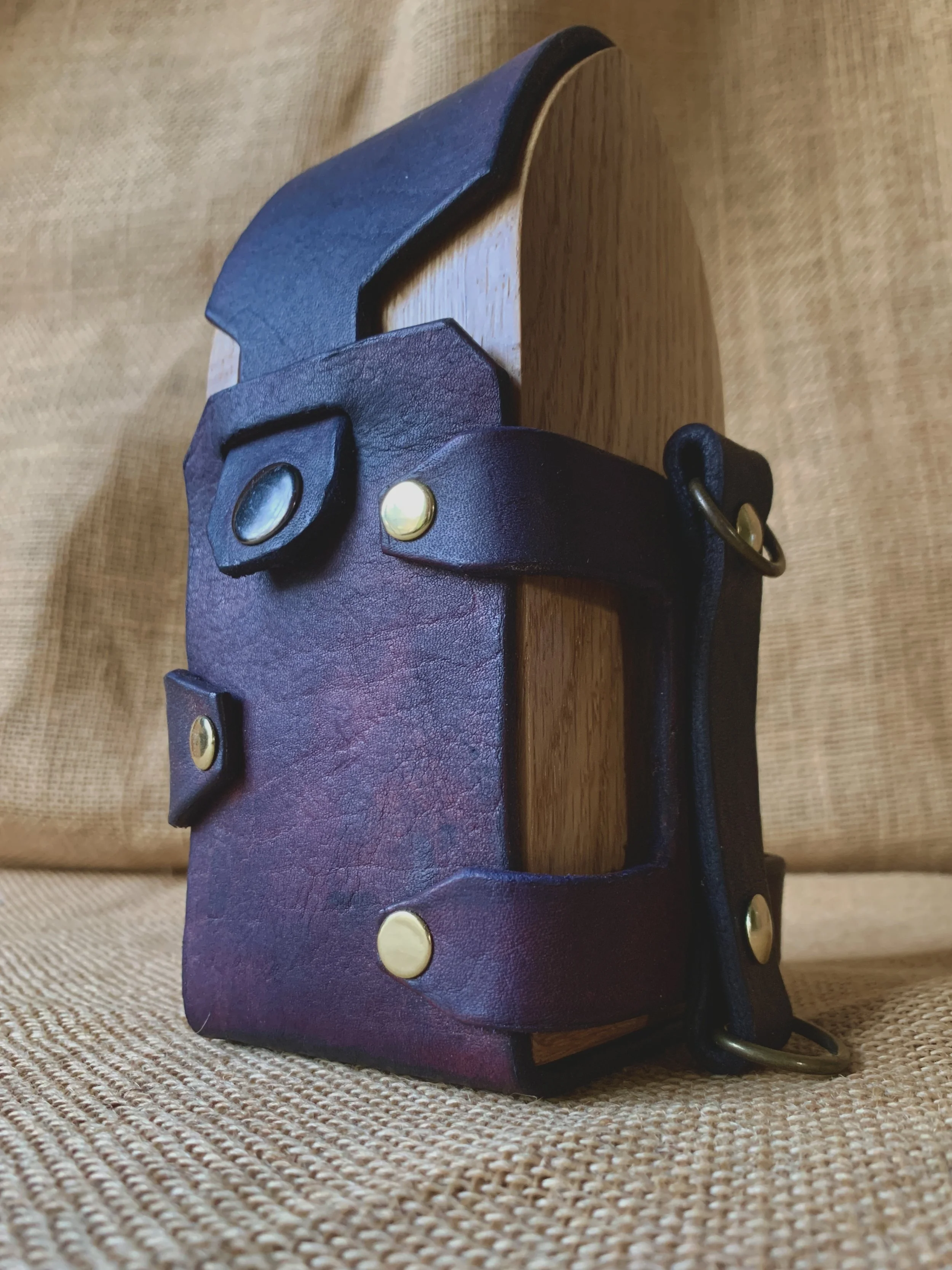 Custom dyed leather holster with brass hardware