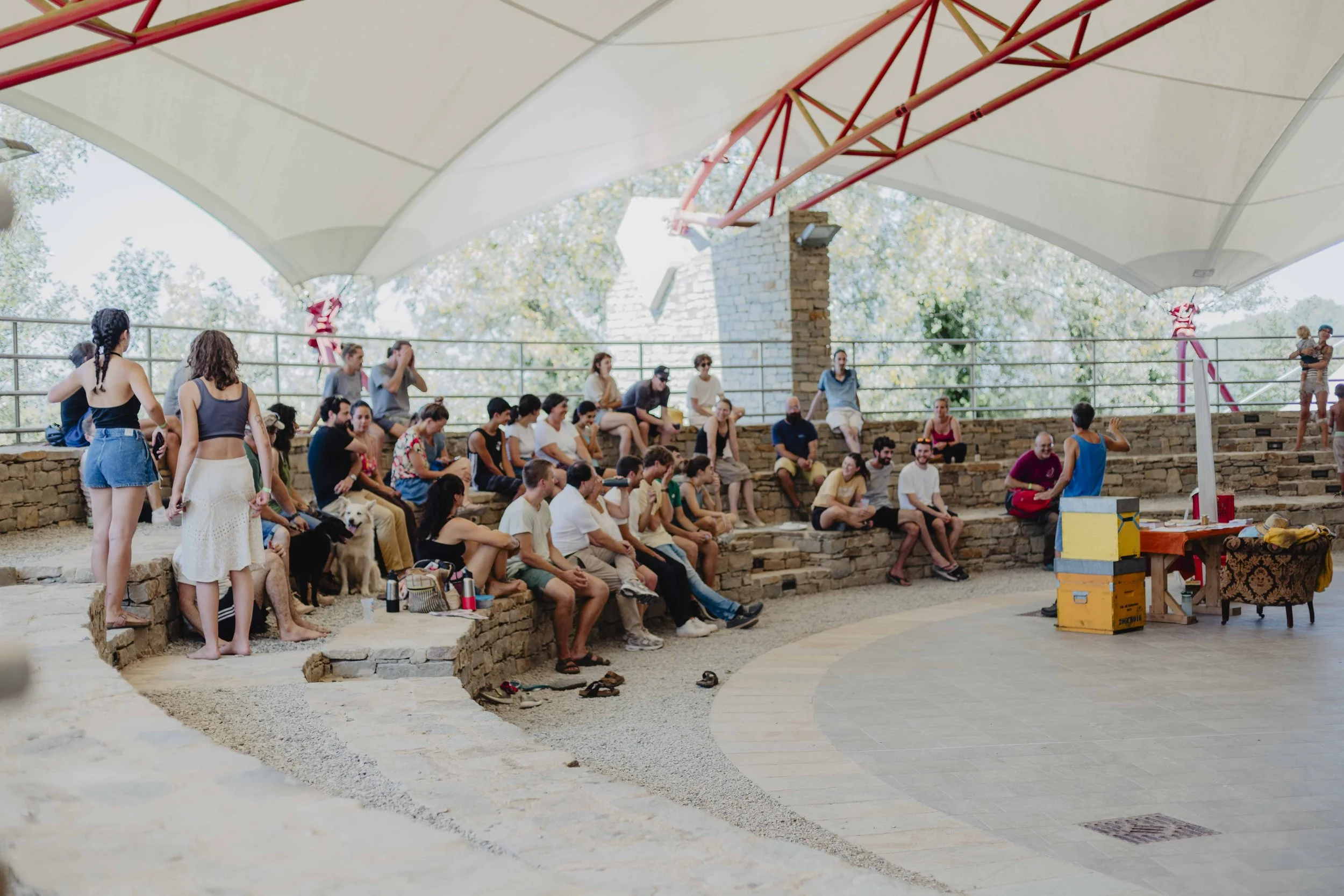 Pubblico al workshop “Apicoltura come simbiosi e profezia” con Ivo Boggione a ECOFestival di Bergolo