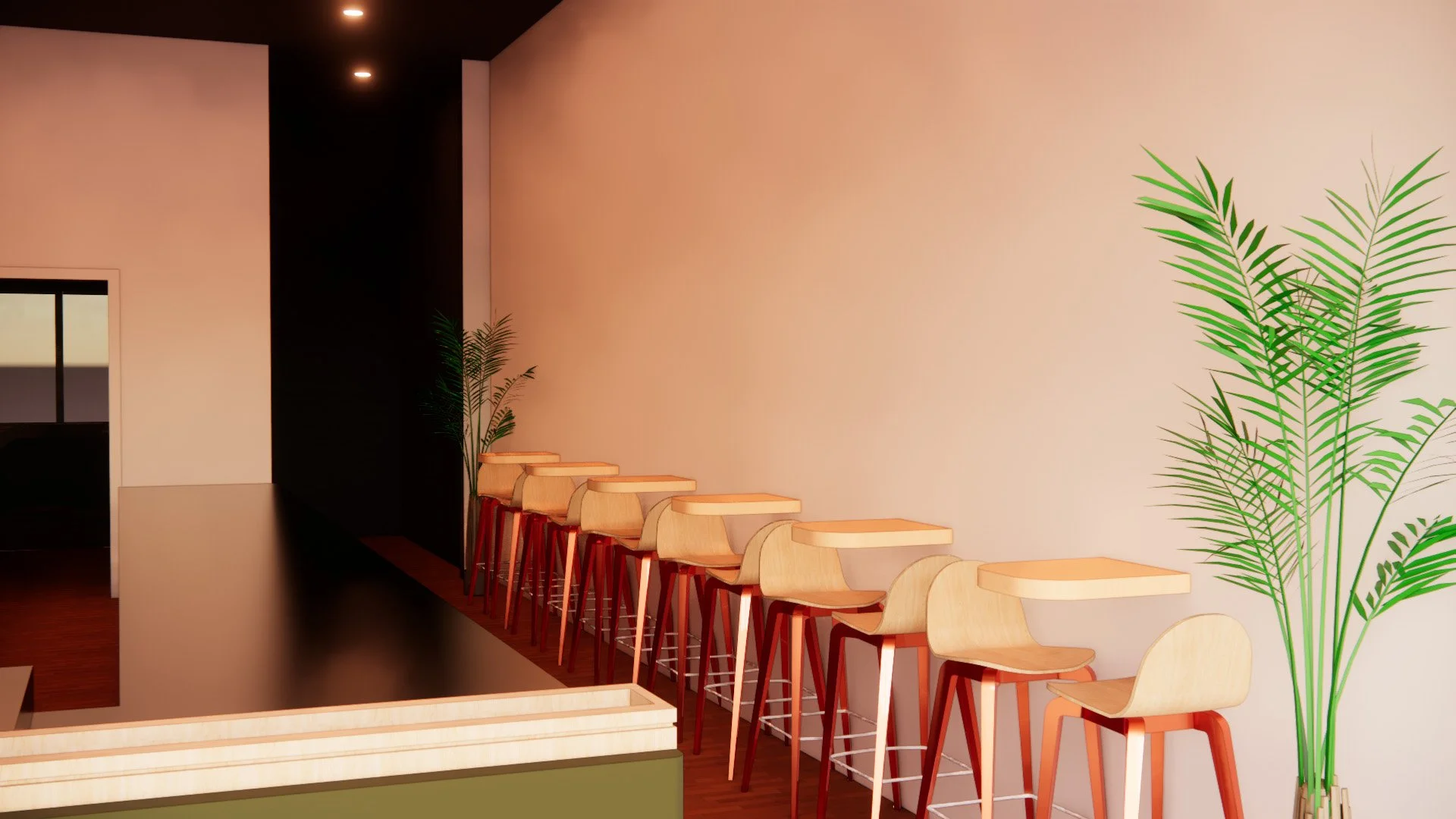 View of high stool seating