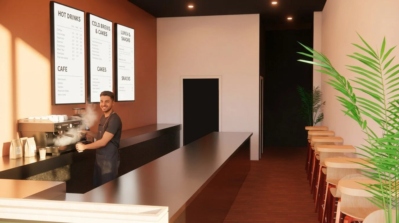 View of barista station