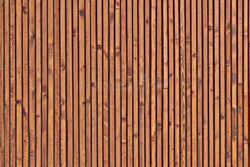 Detail of a wooden cladding with vertical panels.