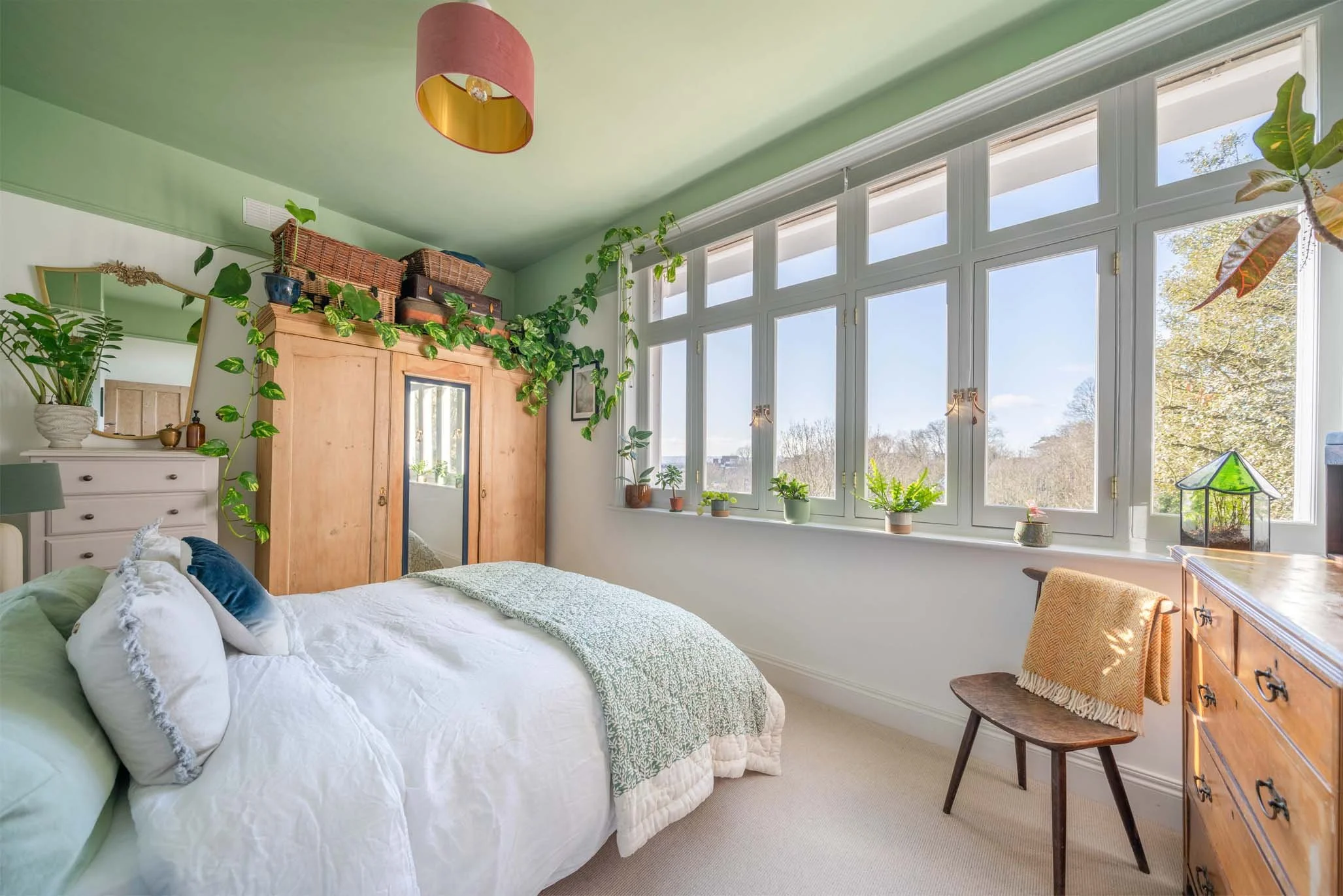 Green Bedroom Plants View