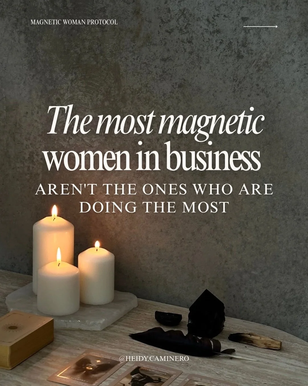 Magnetism is what emerges when your internal world treats the life you want as simply yours. 

You speak about your offer and the right client leans in.

You raise your prices because the work has evolved, not because you finally talked yourself into