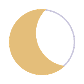 A half moon with a large beige section and a small empty segment.