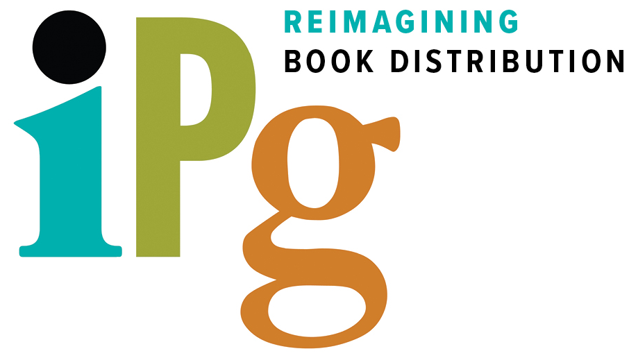 Text that reads 'Reimagining Book Distribution' with large, colorful letters 'i', 'p', and 'g' in a playful font.