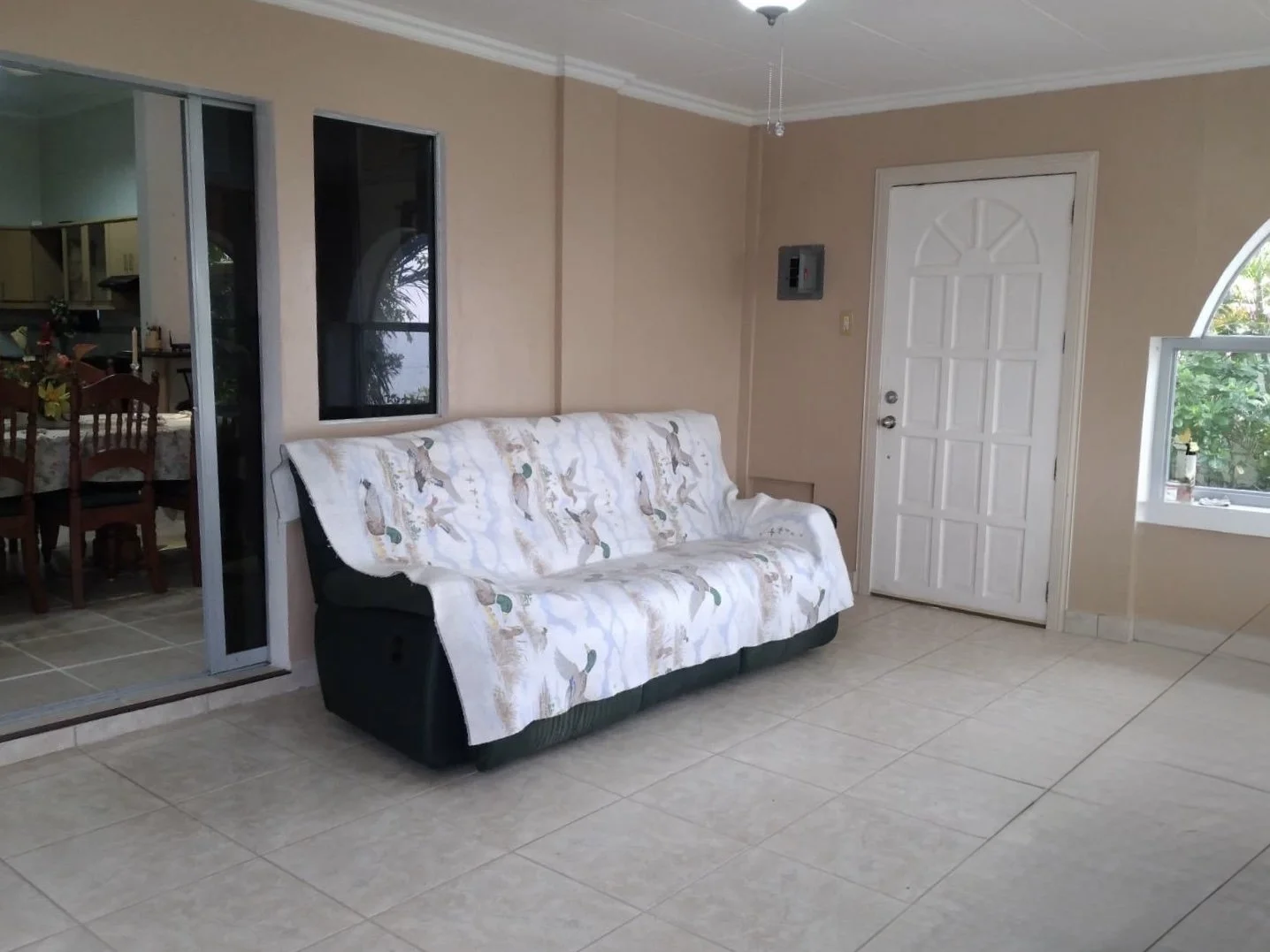 Enclosed patio and living area