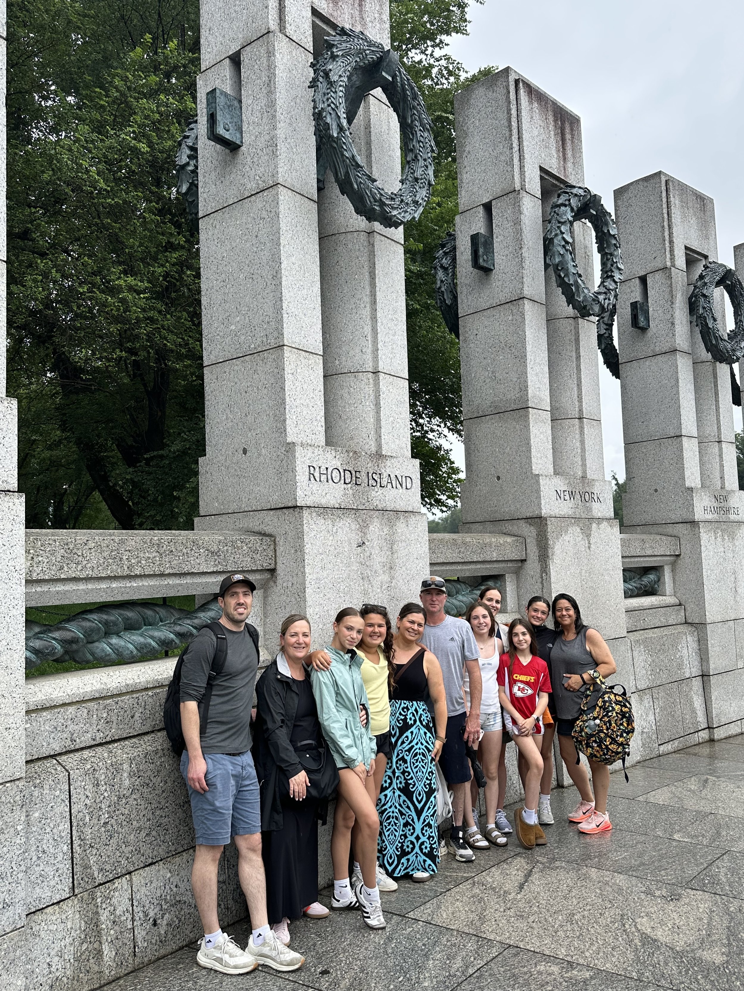 Family in front of RI at WWII Memorial