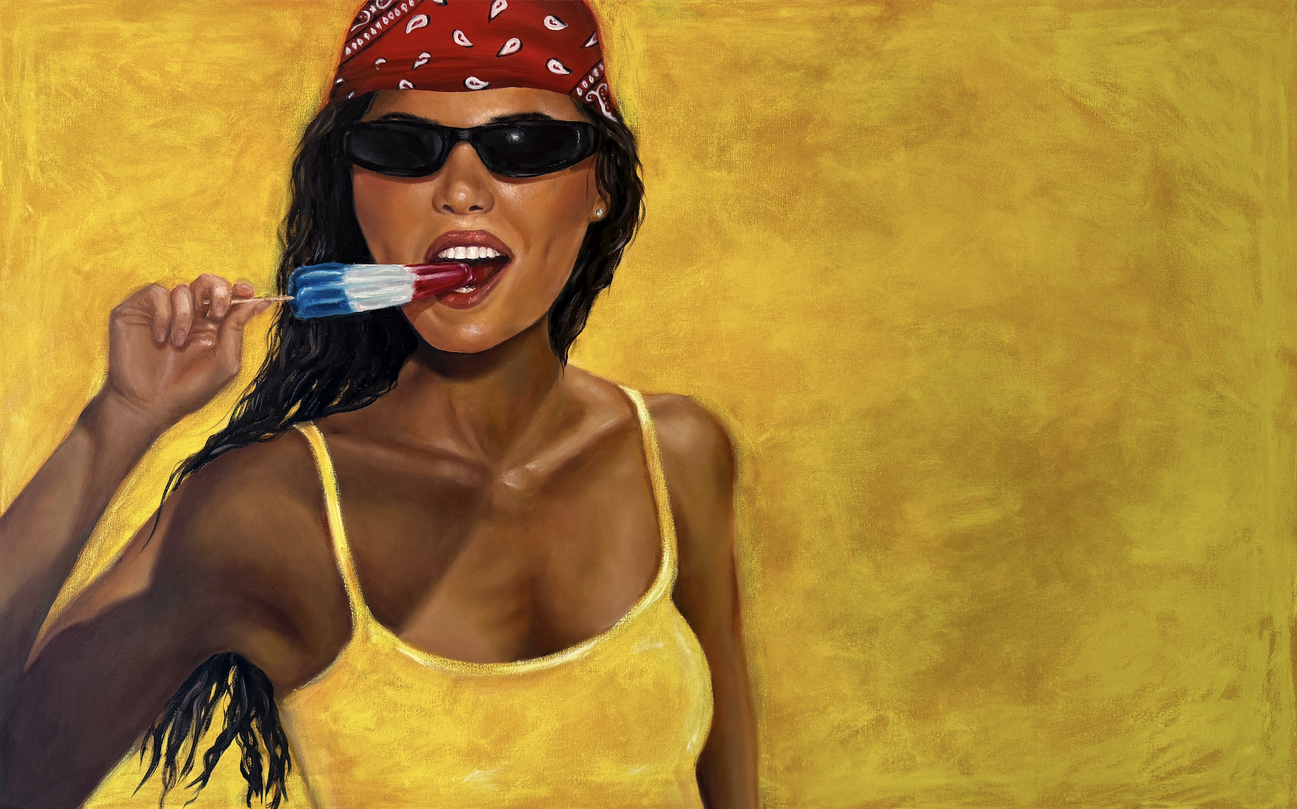 "Firecracker,"
Oil on Canvas, 30" x 48", 2026