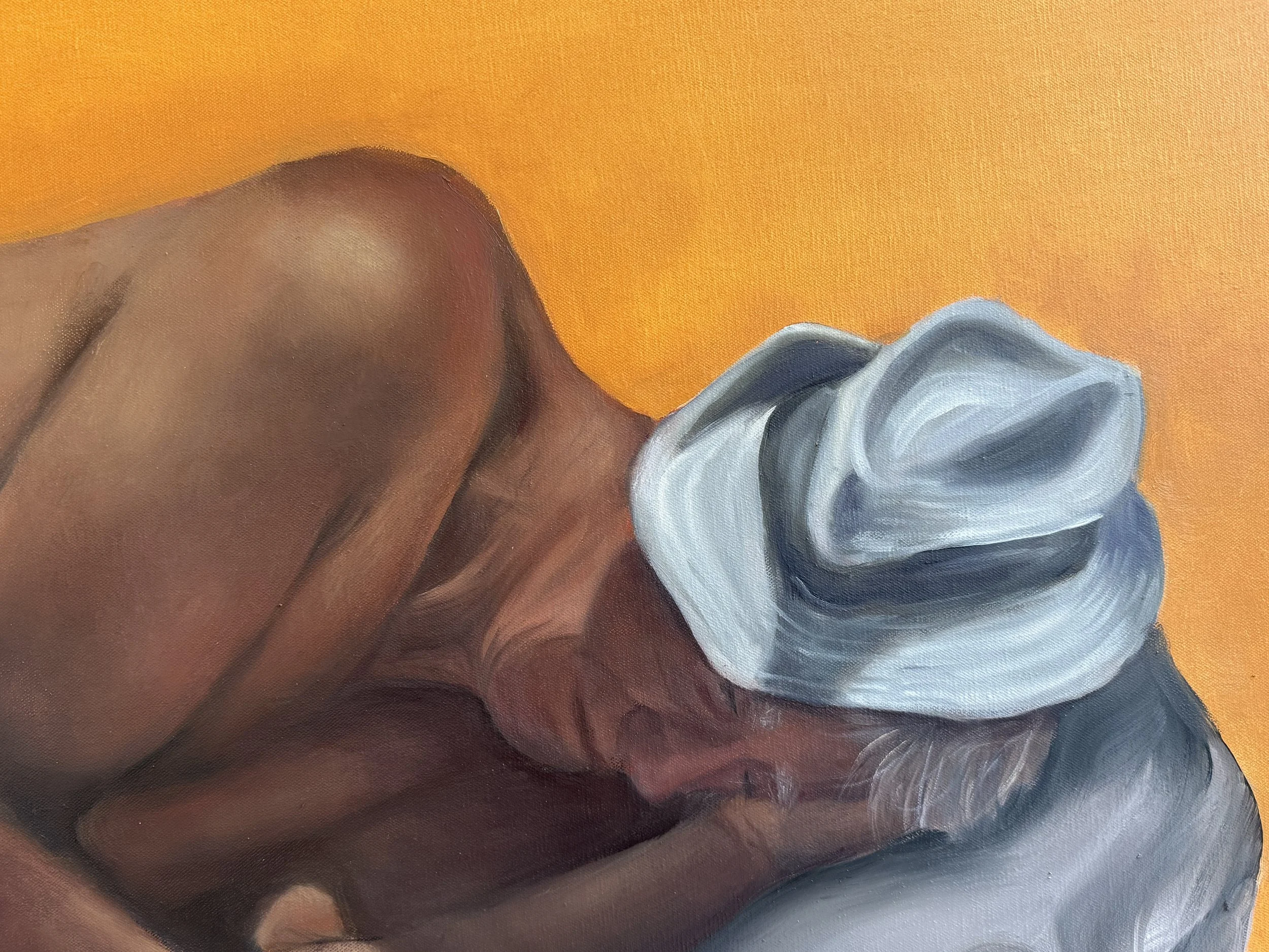 "Marseille Man," Oil on Canvas, 24" x 60", 2026 (part 2)