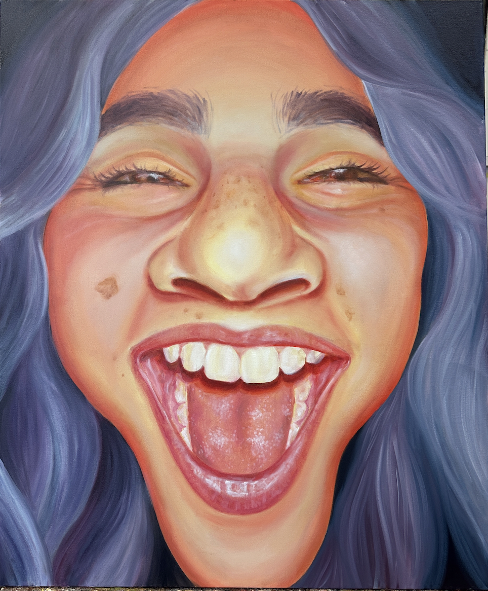 "Open Wide,"
Oil on canvas, 
36" x48",
2025