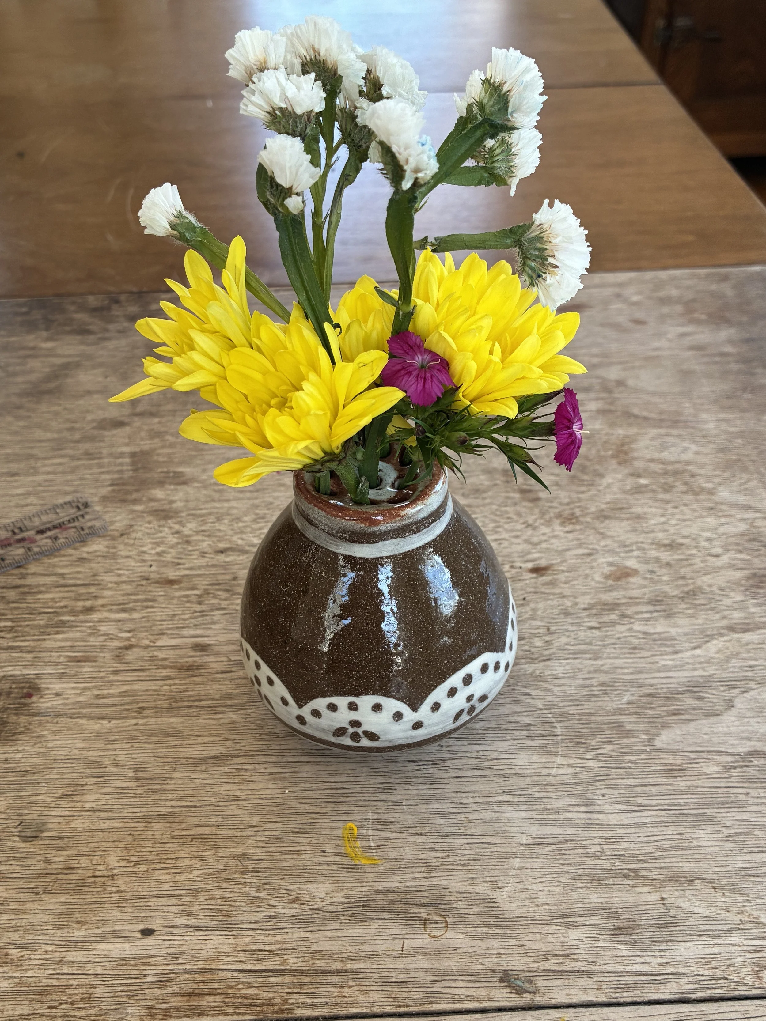 Vintage Lace Bud Vase