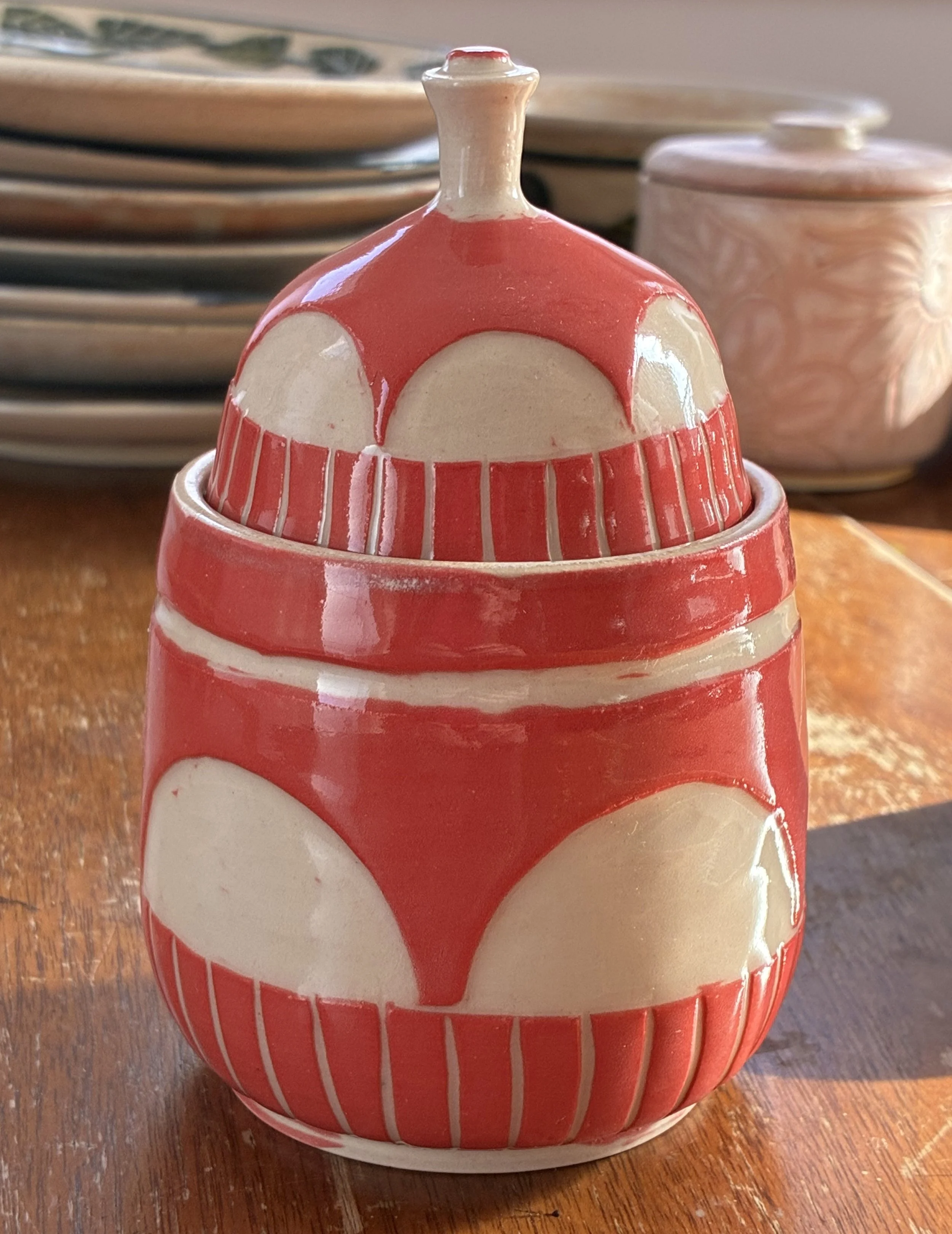 Red Circus Tent Jar