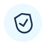 Shield icon with a check mark inside