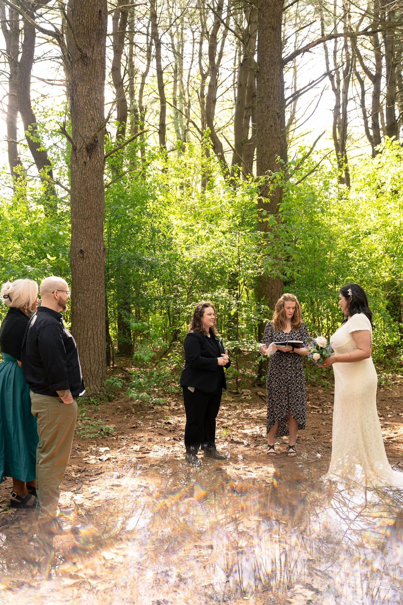 A private elopement in the woods in McHenry, IL.