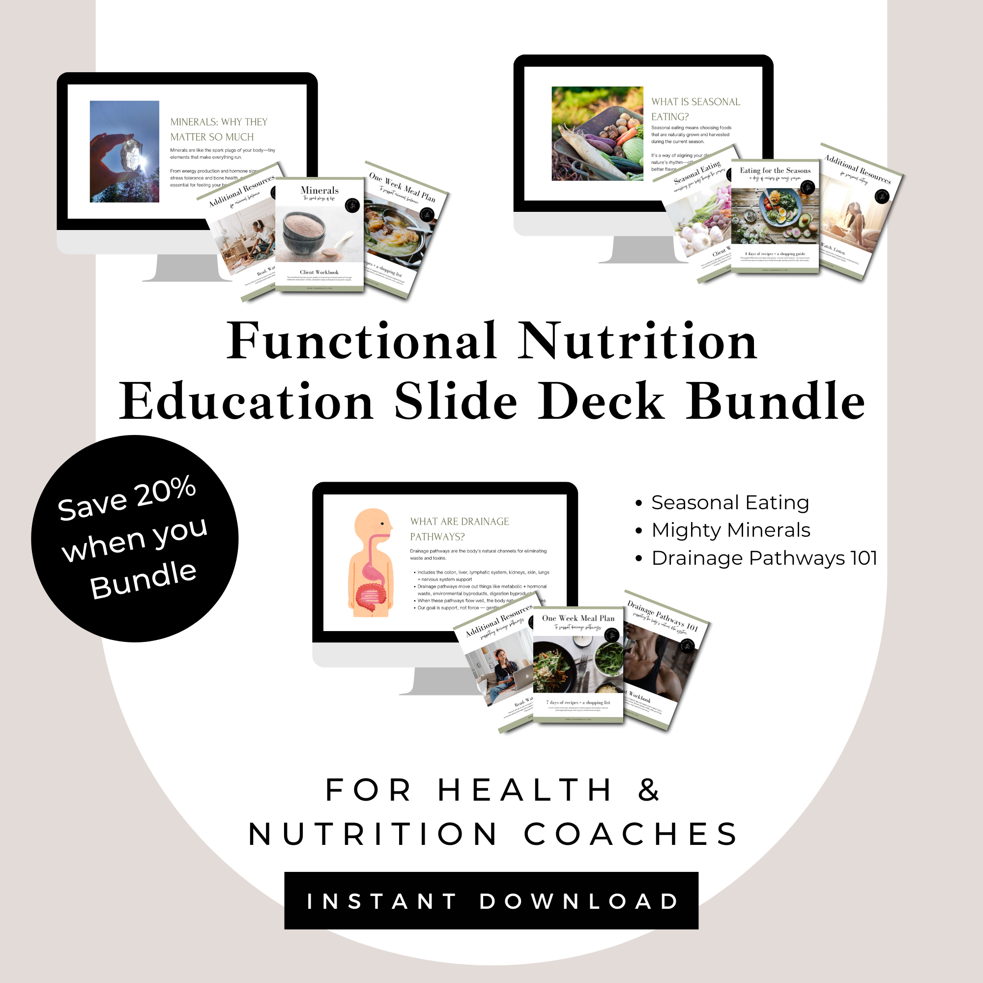 Functional Nutrition Education Canva Presentation Decks for Health & Nutrition Coaches