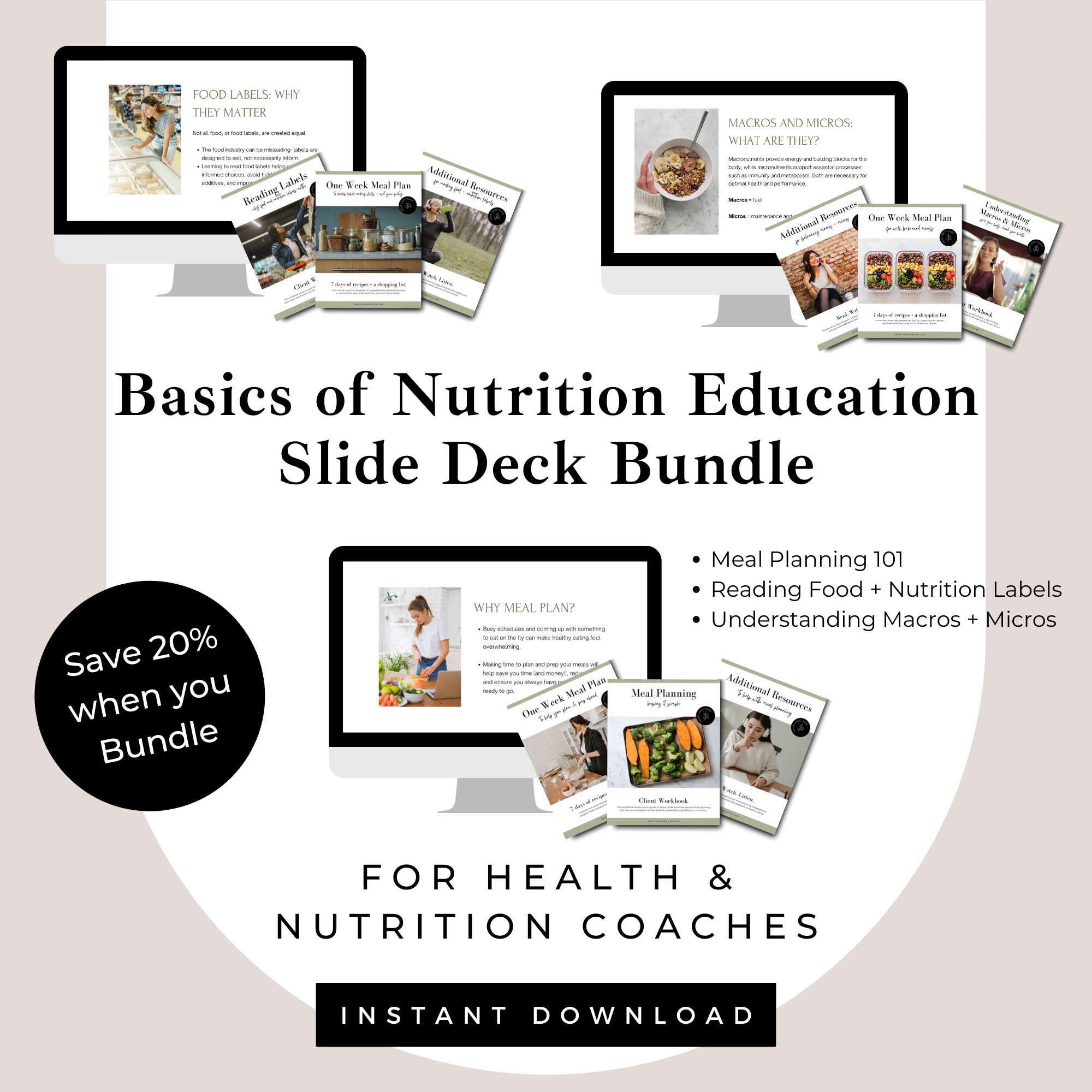 Basics of Nutrition Education Bundle for Health & Nutrition Coaches