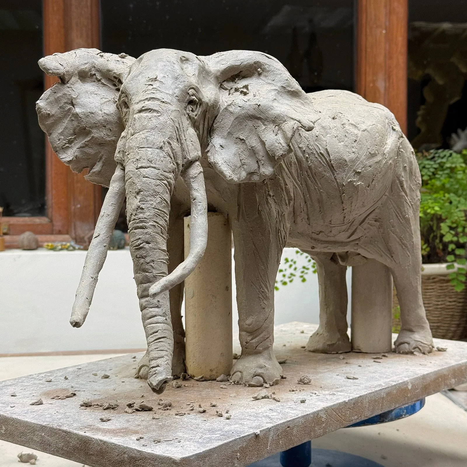 Craig elephant sculpture making