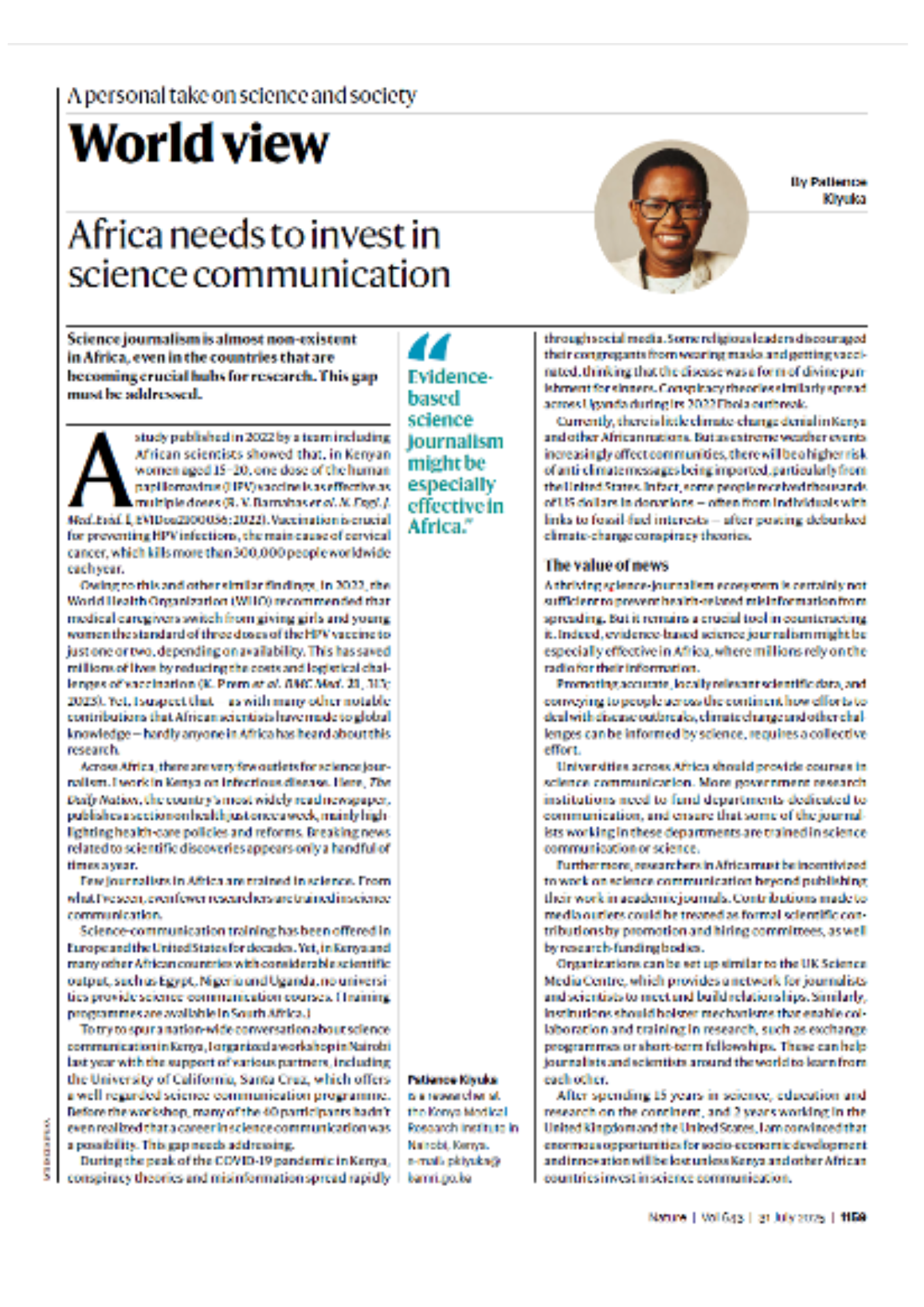 Check out my article published in nature world view magazine 
