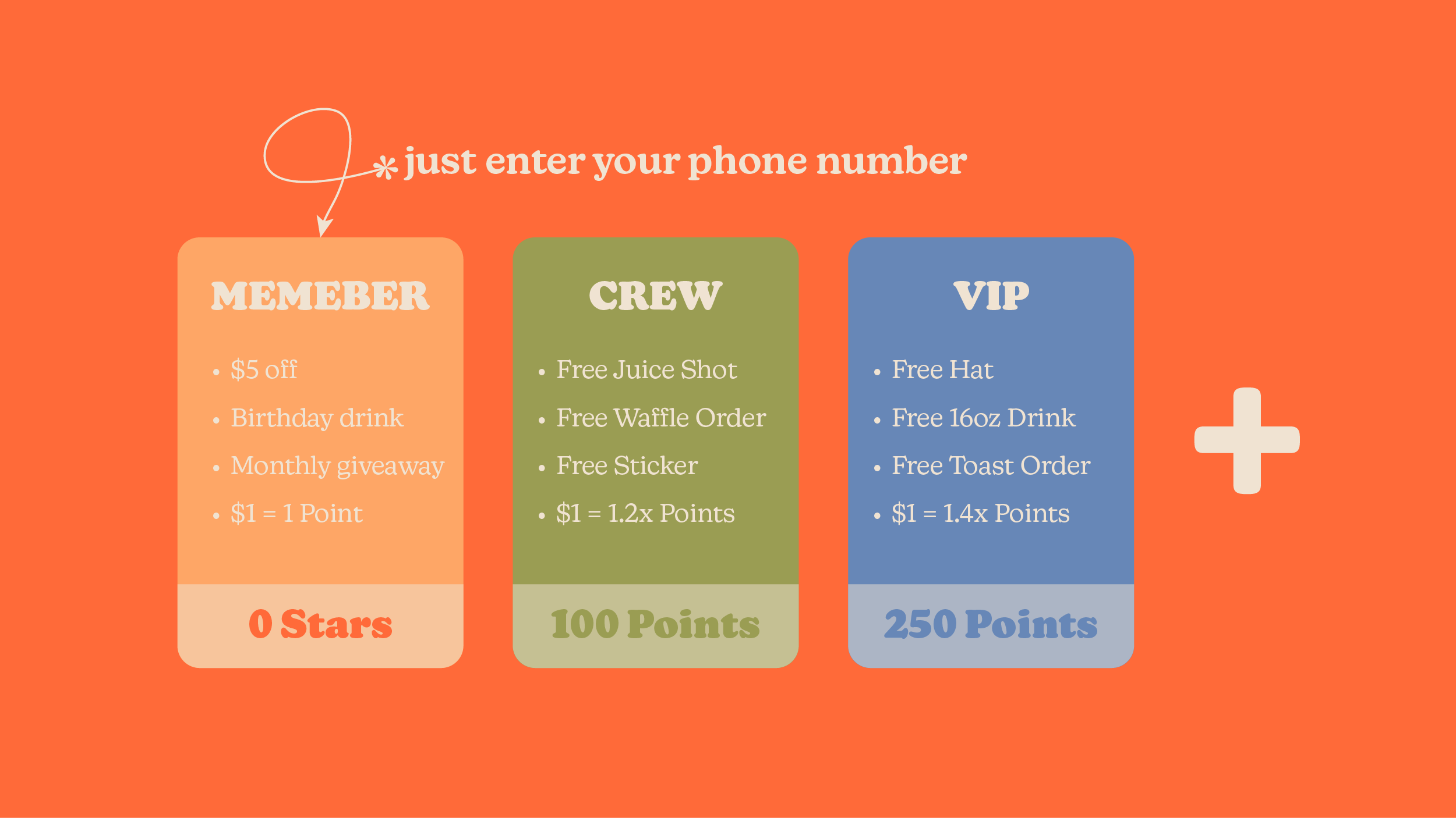 Rewards with no B.S. Just enter your phone number and start earning — from $5 off as a Member to free gear as a VIP.