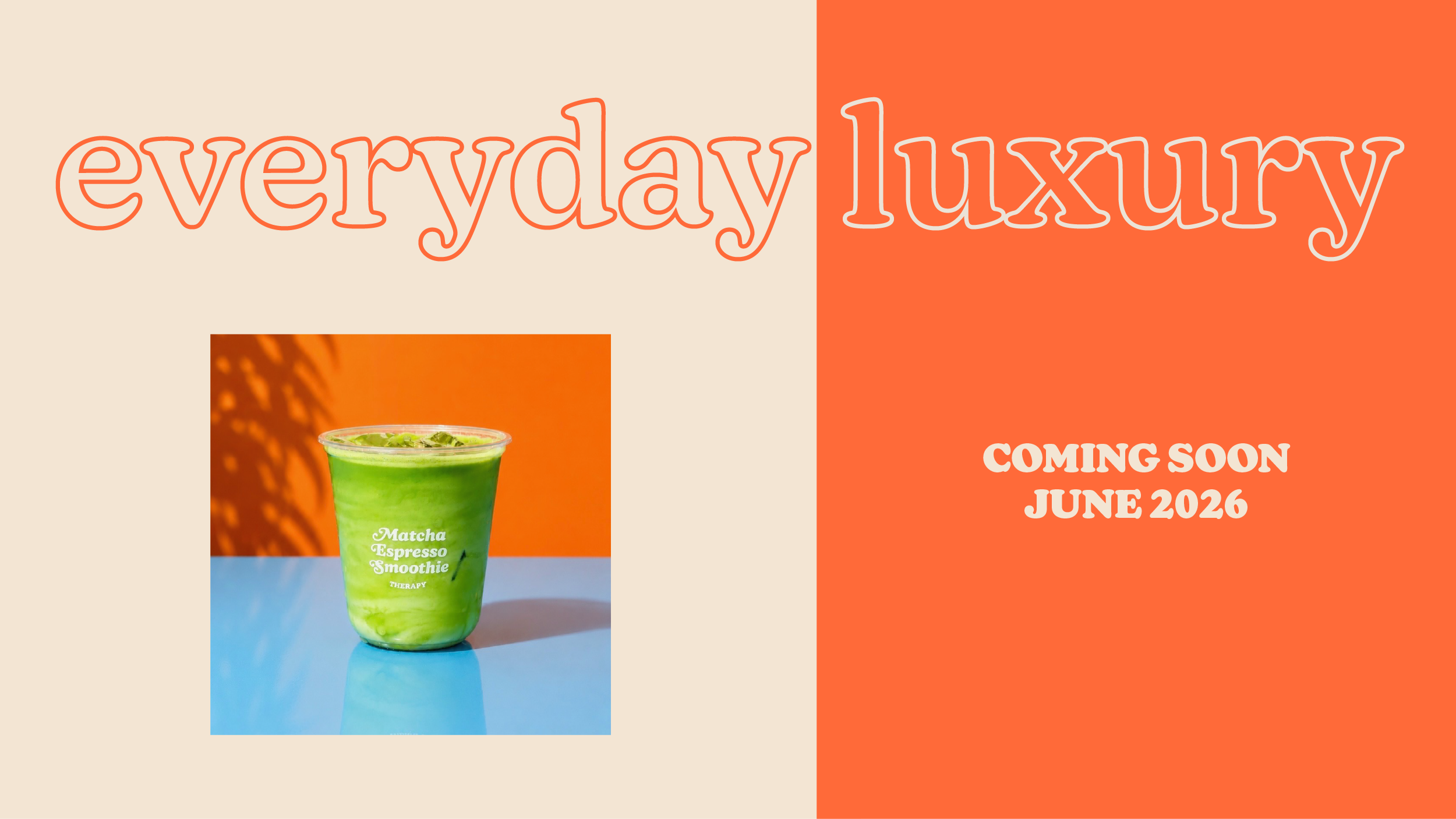 Everyday luxury, coming June 2026. Big things are brewing — our matcha espresso smoothie is almost here