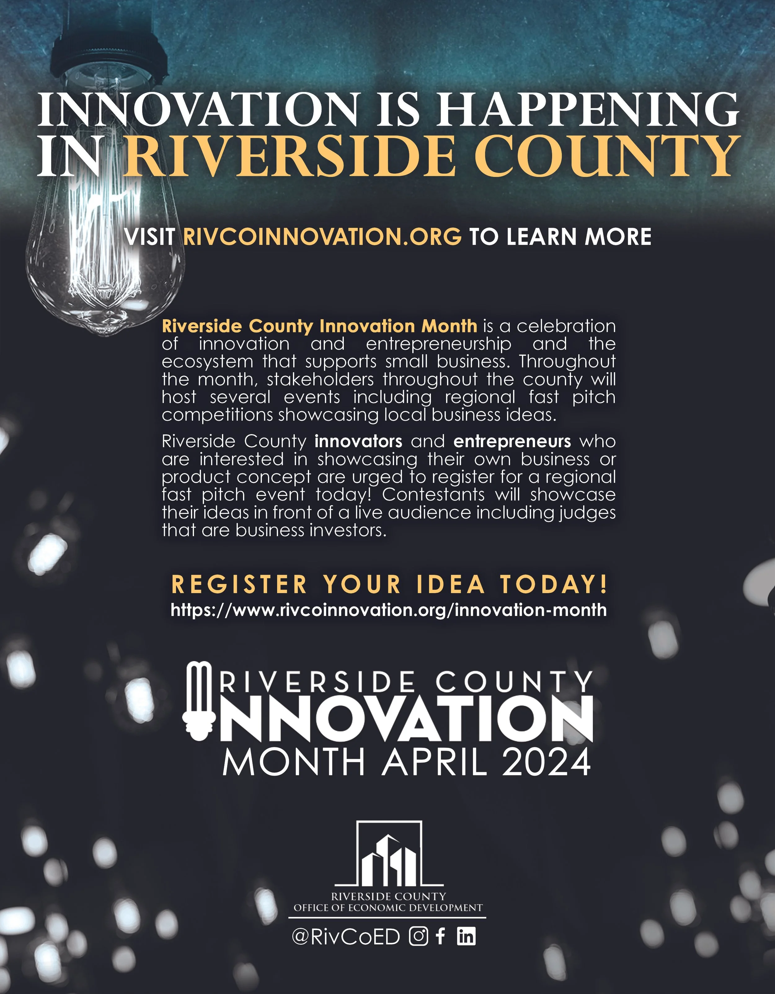 RIVERSIDE COUNTY SPOTLIGHTS ENTREPRENEURSHIP WITH RETURN OF INNOVATION MONTH