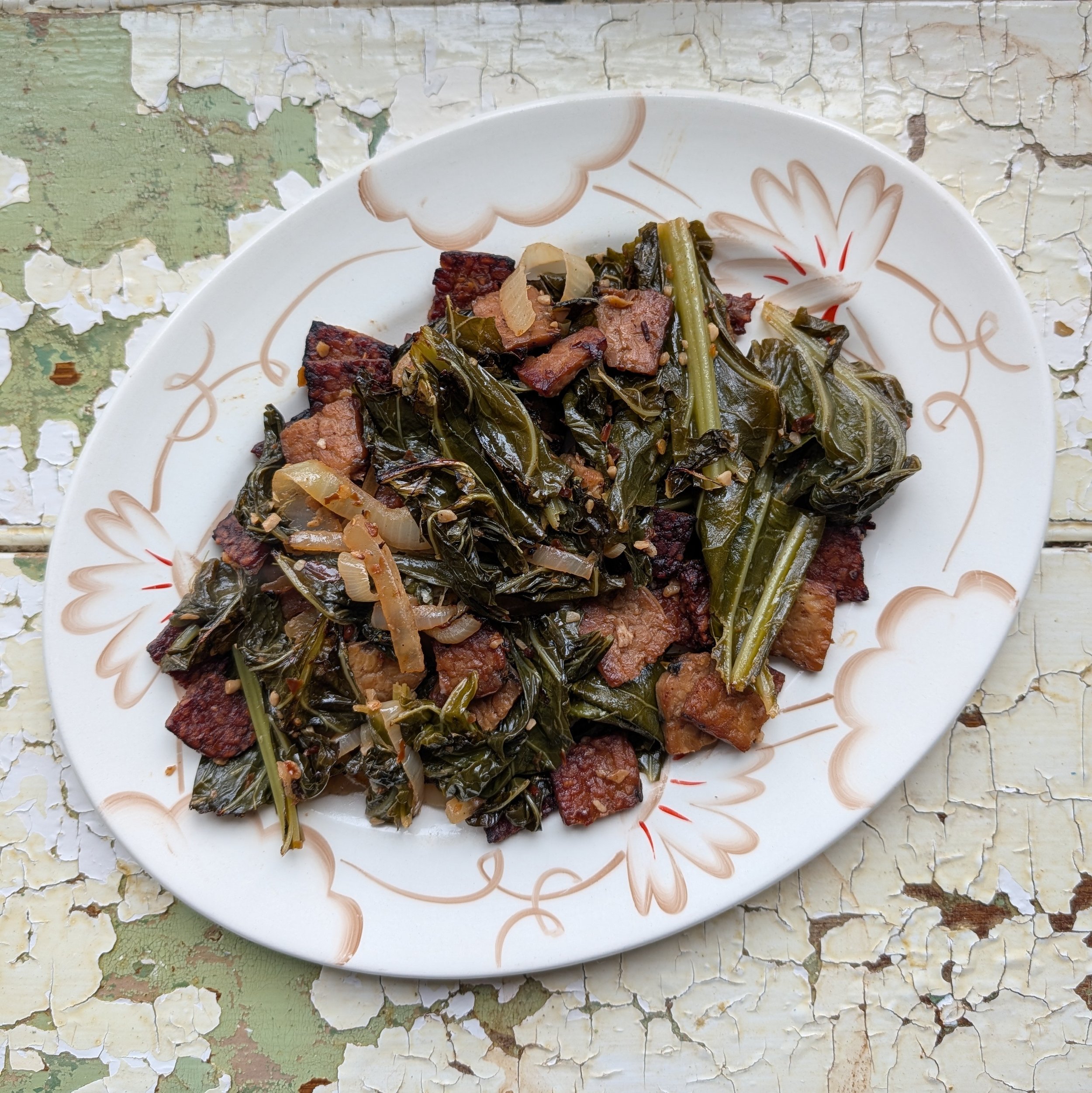 Hero Tempeh Bacon Collard Greens!