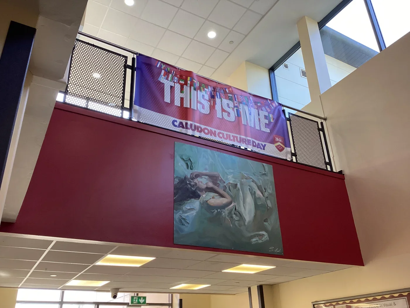 Custom printed banner display for school atrium in Coventry