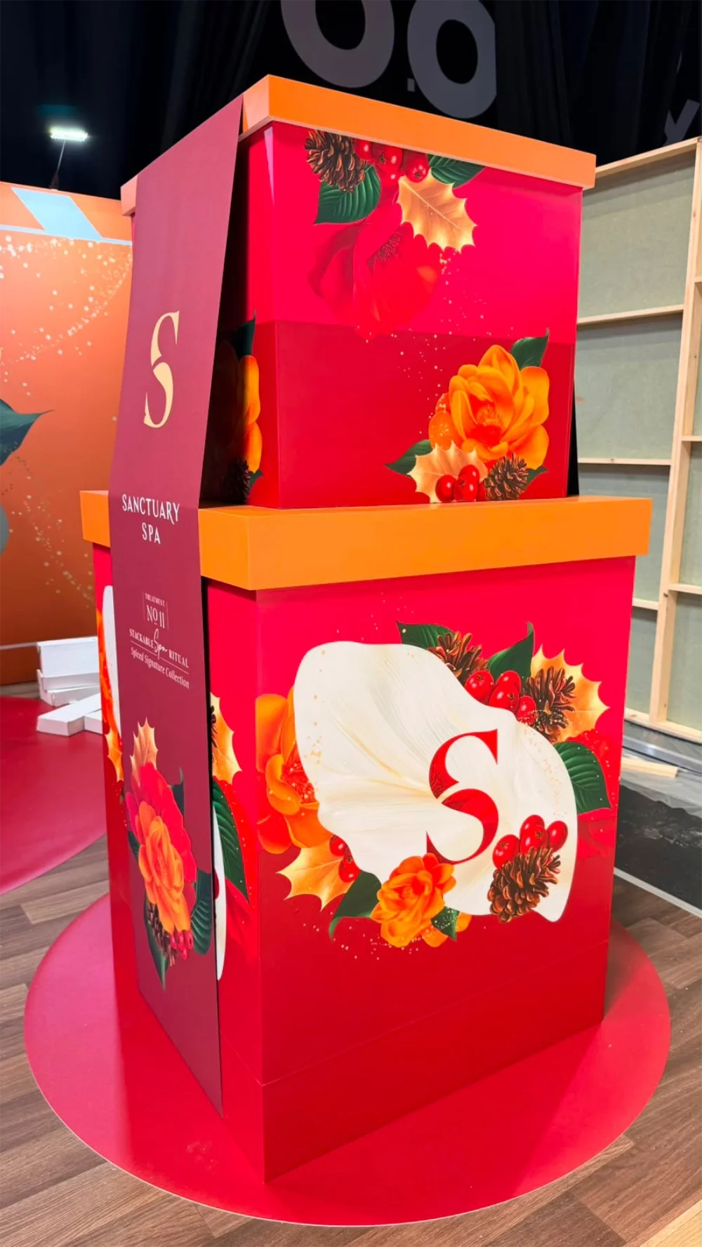 Life-size exhibition present box wrapped with bespoke printed vinyl graphics