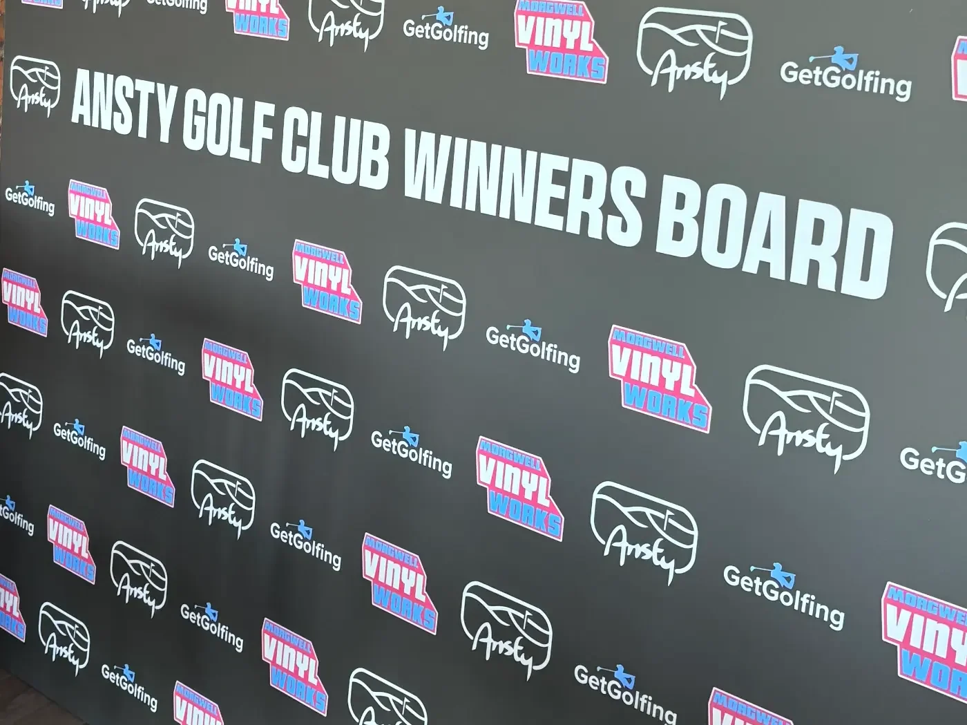 Sponsorship backdrop sports display for Coventry golf club