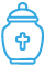 Ícone de uma ampulheta com uma cruz, simbolizando uma missão religiosa ou espiritual.