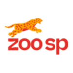 Logo do Zoosp com um guepardo laranja acima do texto 'zoosp' em vermelho.