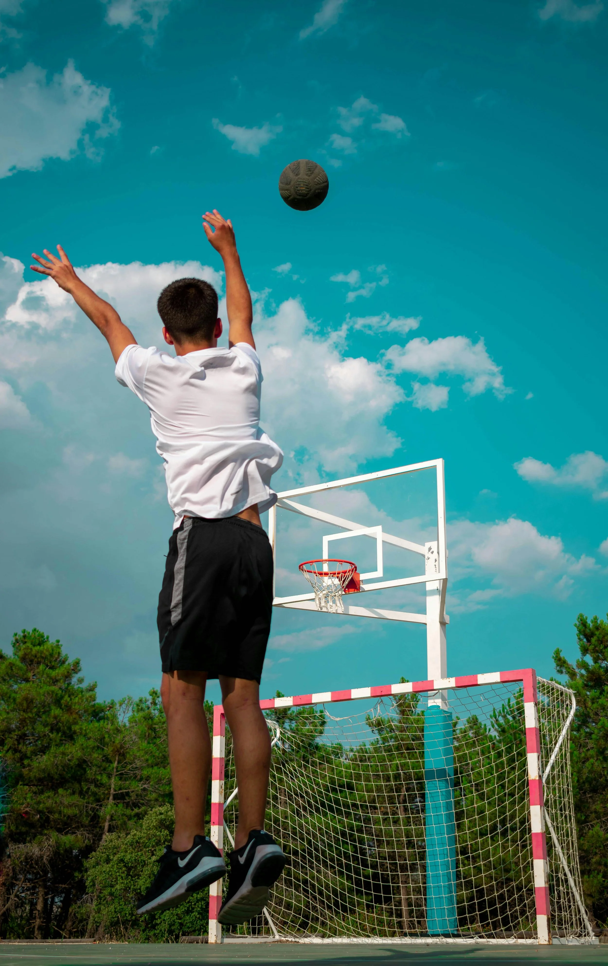 young athlete and basketball