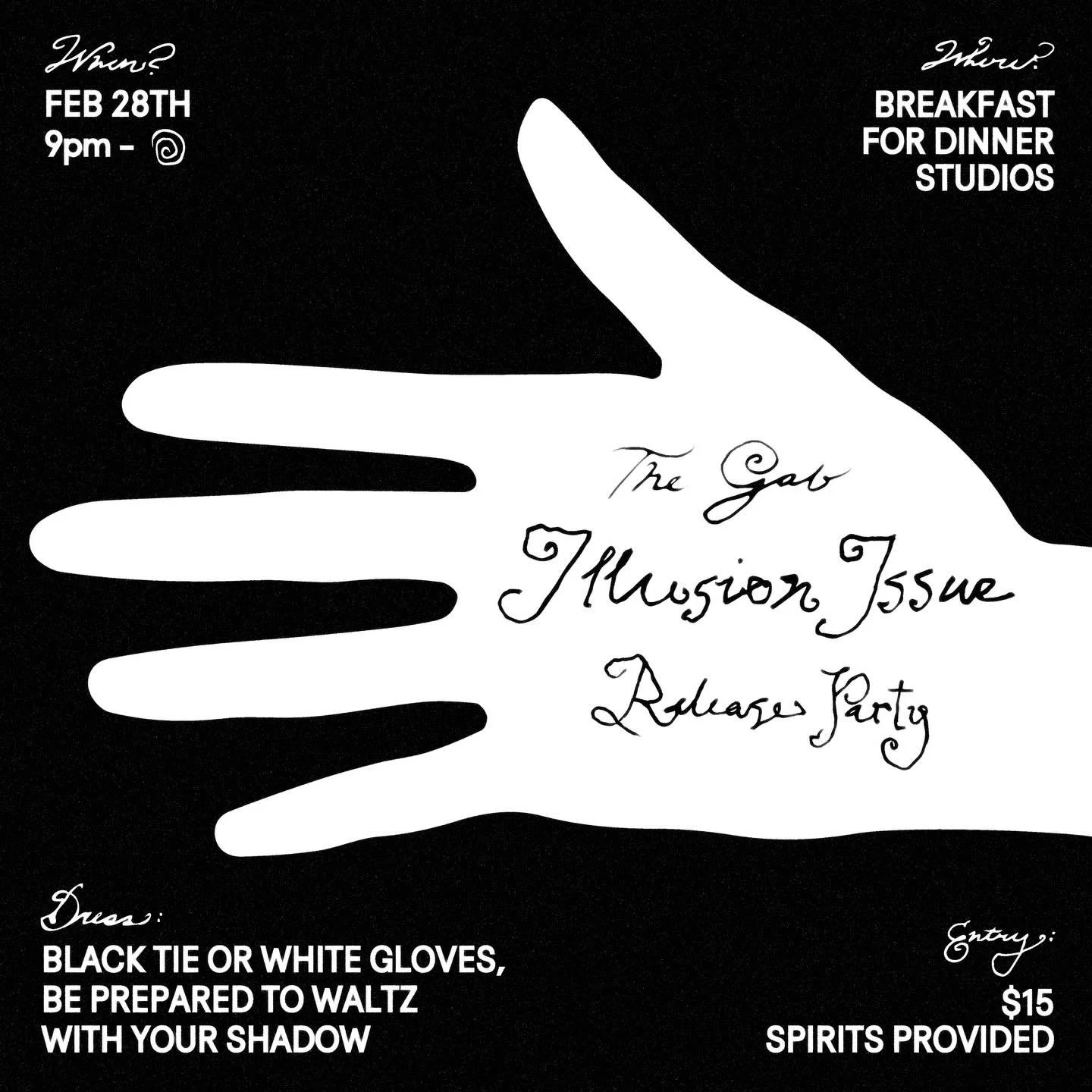 SAVE THE DATE FEBRUARY 28TH
THE GAB ILLUSION ISSUE RELASE PARTY

Performers and special guests to be revealed&hellip;.. keep an 👁️ out 🌀
