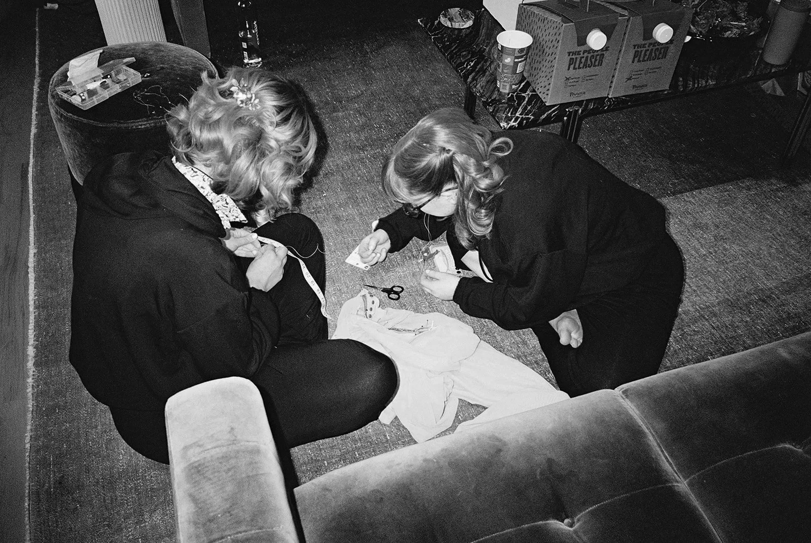 Bride and groom get married in Chicago at WildmanBT, with creative, lively wedding focused on community, family, laughter. Documentary and candid photos on flash film. Weddings by Grace is a Chicago lesbian queer luxury wedding photographer specializ