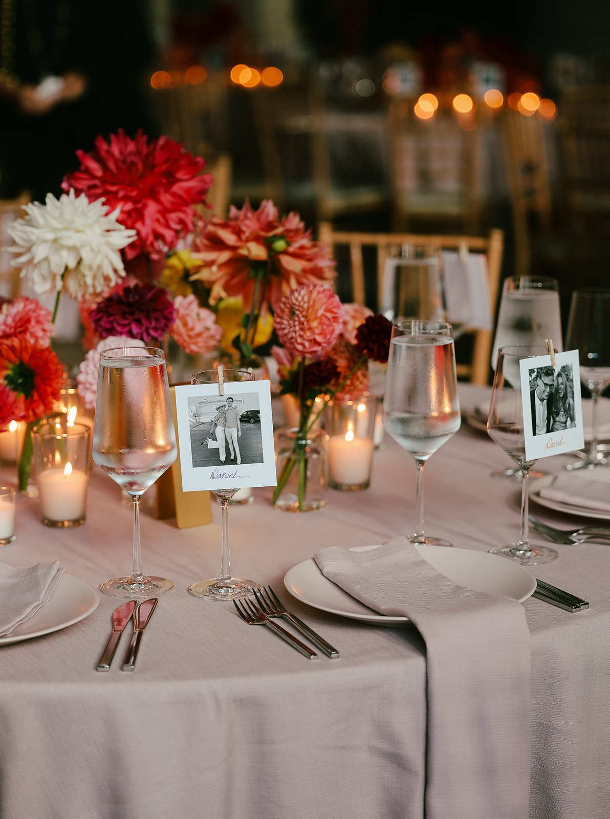 detail photo of table at mca. Luxury, high-end wedding photographer shot on film. Grace Coudal is a Chicago lesbian photographer specializing in portraits, candid, editorial, documentary, events, + weddings. Analog film wedding photography, queer-own