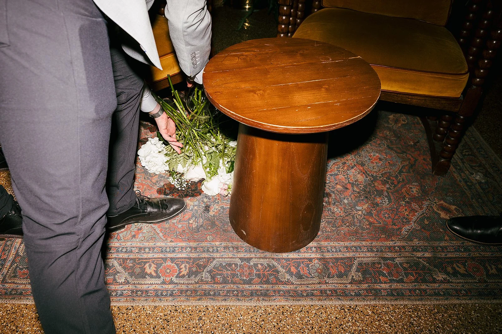 Fun flash photos of lesbian wedding at Dorothy bar. Documentary and candid photos on flash film. Weddings by Grace is a Chicago lesbian queer luxury wedding photographer specializing in portraits, candid, editorial, documentary, + artistic images wit