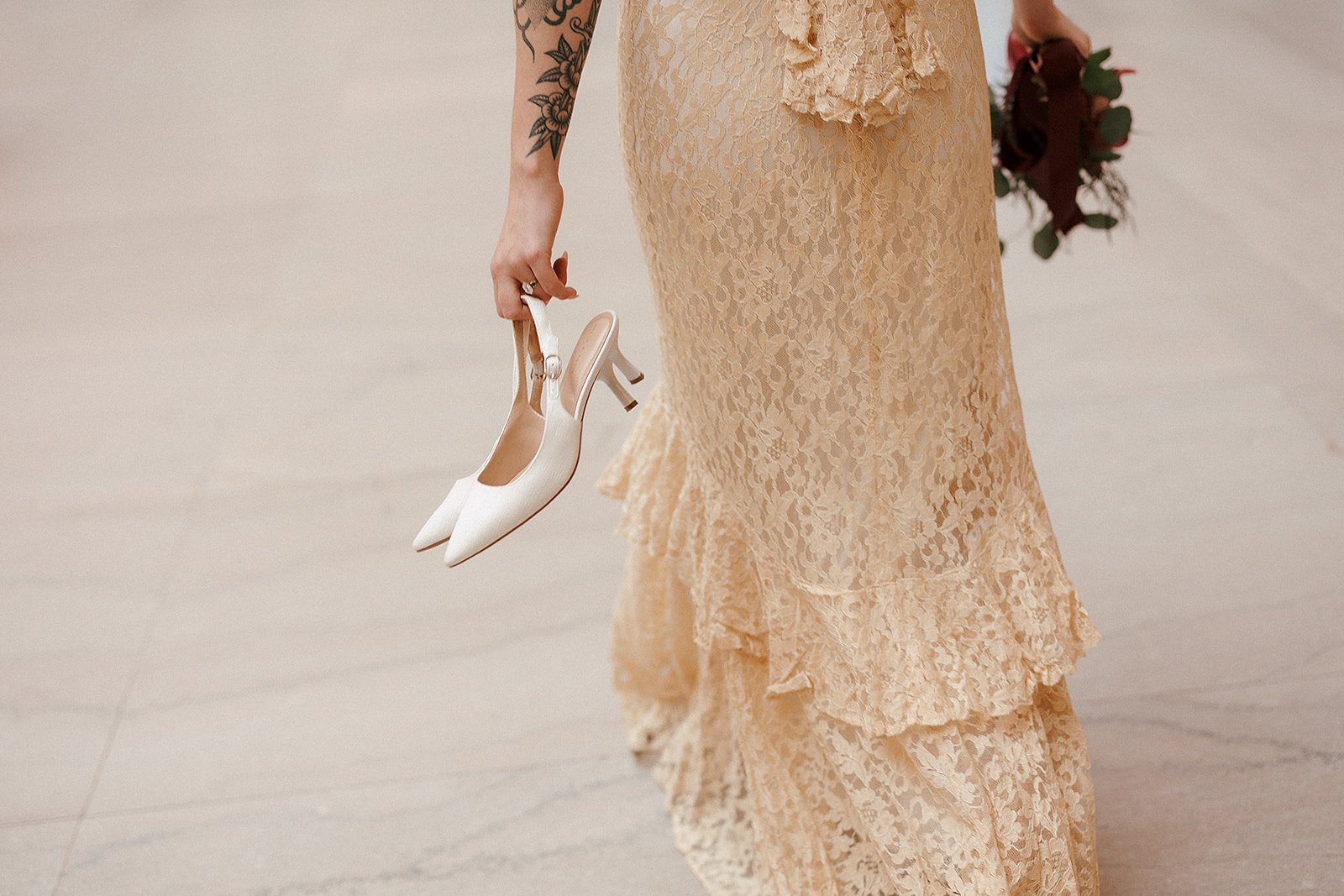 Queer elopement downtown at Chicago’s city hall. Documentary and candid photos on flash film. Weddings by Grace is a Chicago lesbian queer luxury wedding photographer specializing in portraits, candid, editorial, documentary, + artistic images with a
