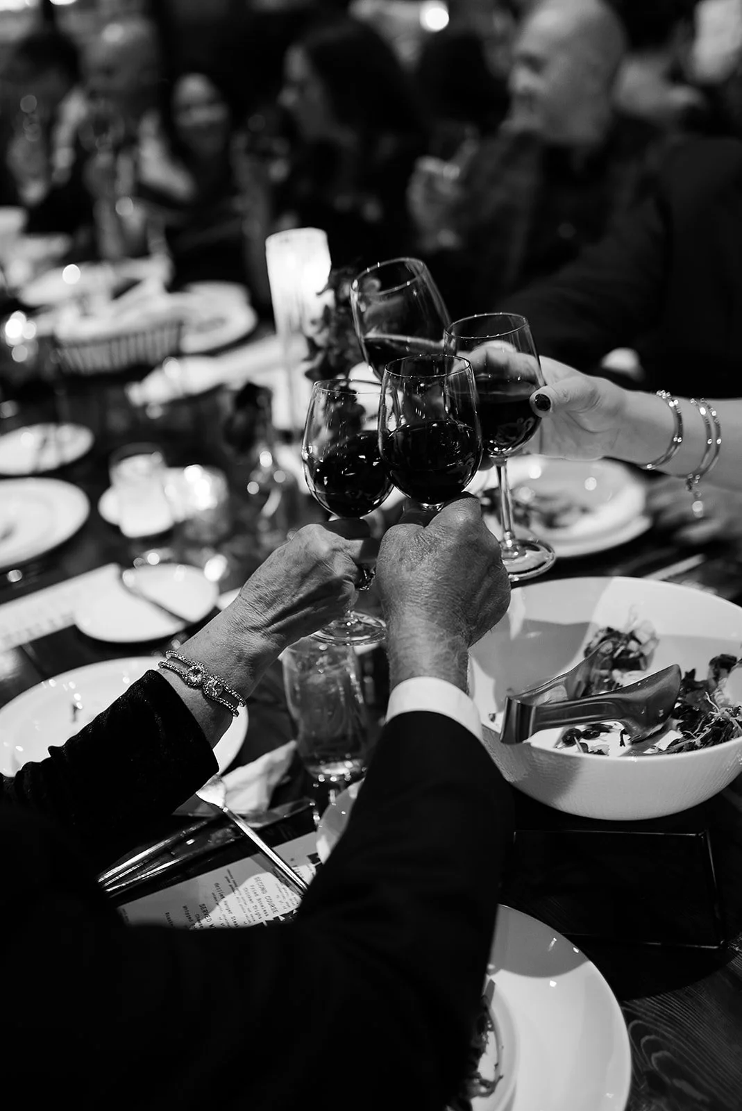 Two grooms get married downtown on Halloween night at chicago winery. Queer, gay, black tie, high-end party and drag show. Documentary and candid photos on flash film. Weddings by Grace is a Chicago lesbian queer luxury wedding photographer specializ