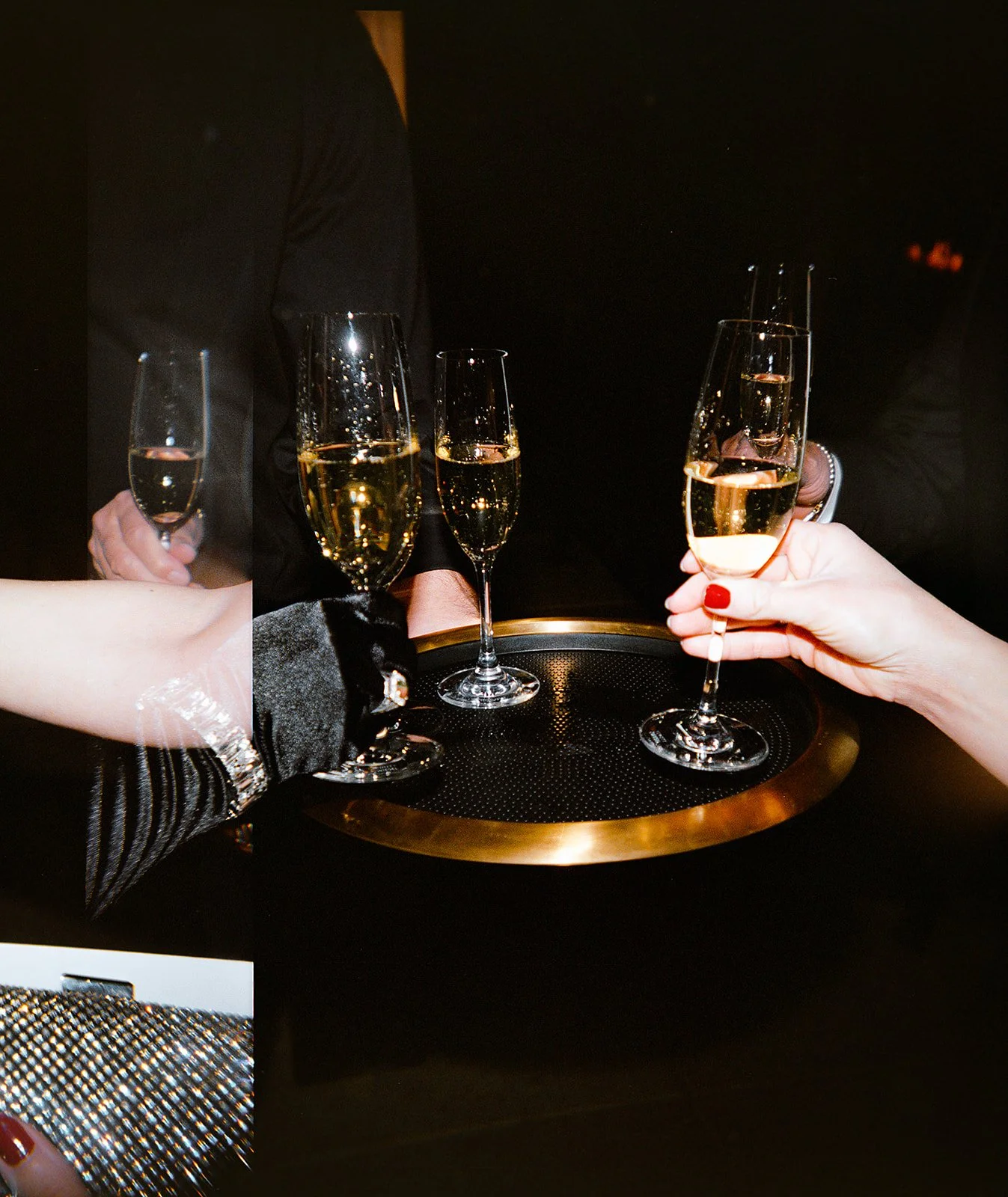 Two grooms get married downtown on Halloween night at chicago winery. Queer, gay, black tie, high-end party and drag show. Documentary and candid photos on flash film. Weddings by Grace is a Chicago lesbian queer luxury wedding photographer specializ