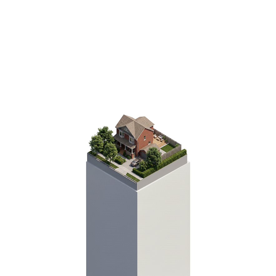 A Residential Site plan showing a typical Toronto Detached home with various site features