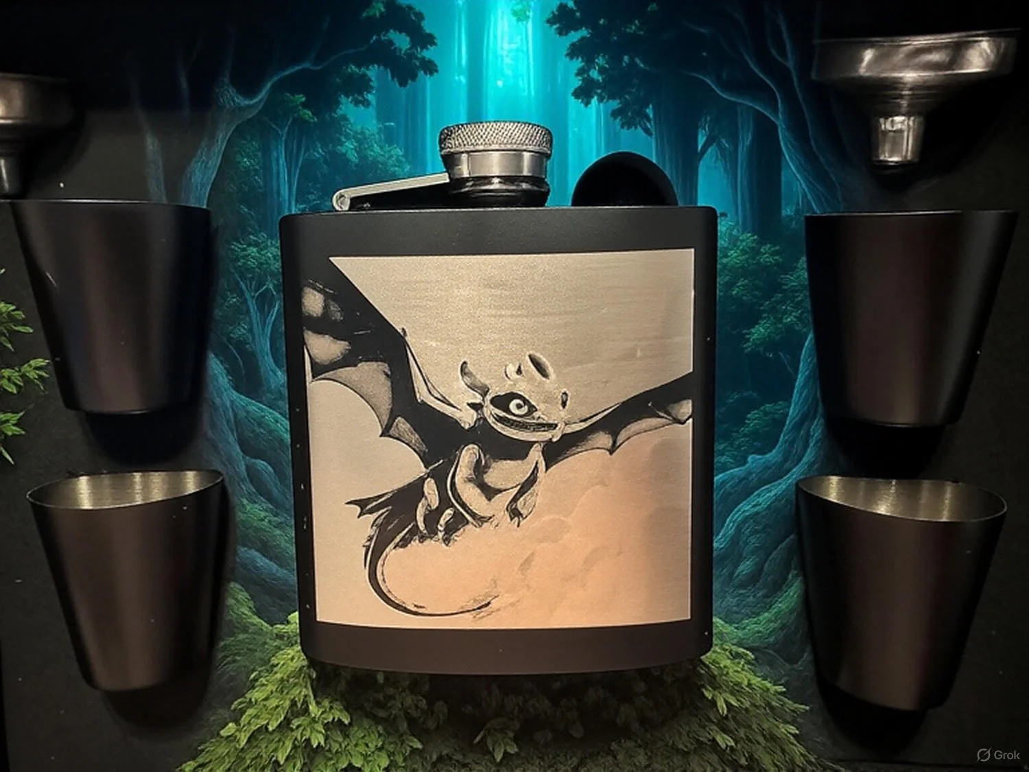 Toothless Flask Set