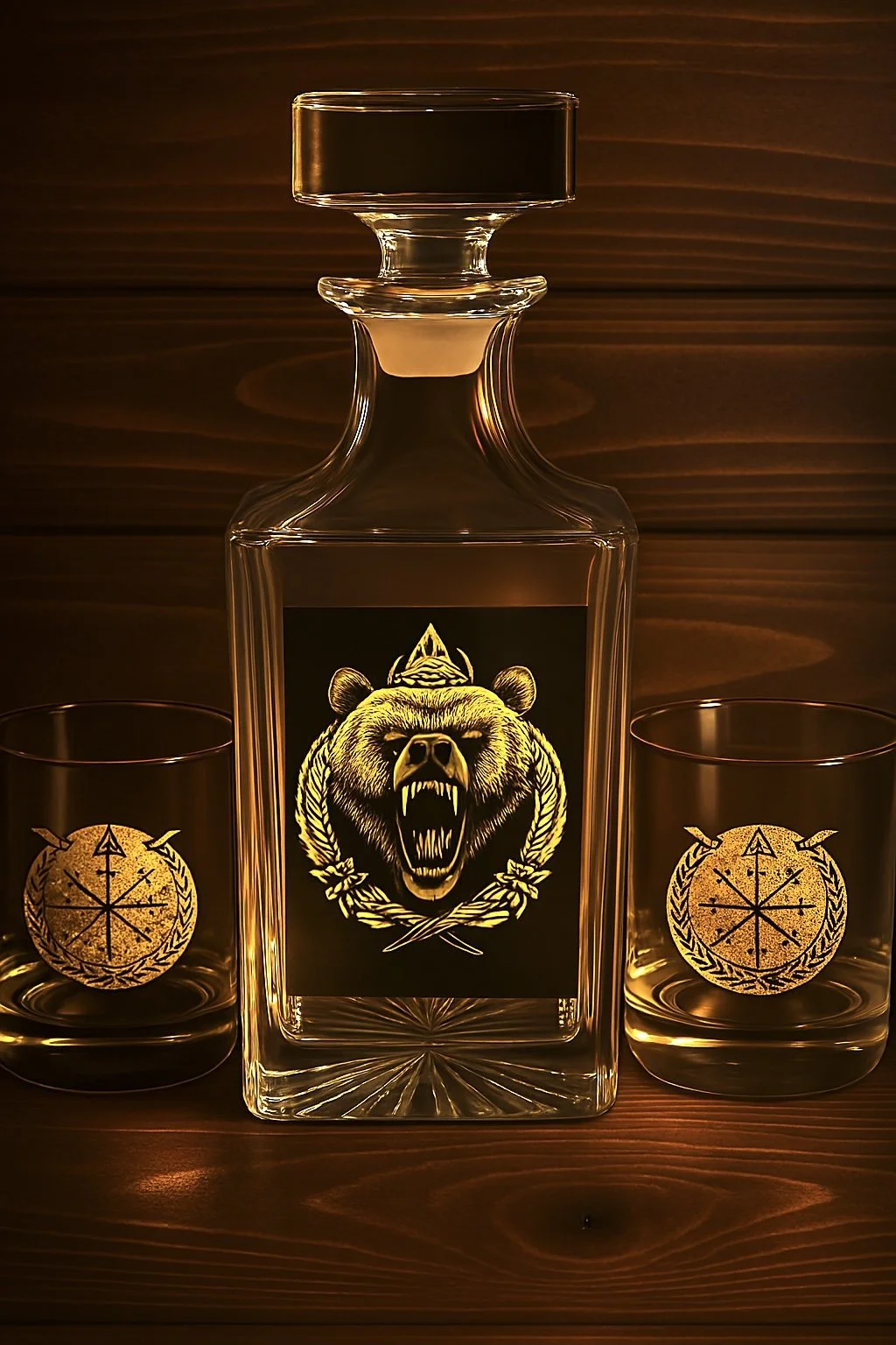 Viking Bear Decanter set