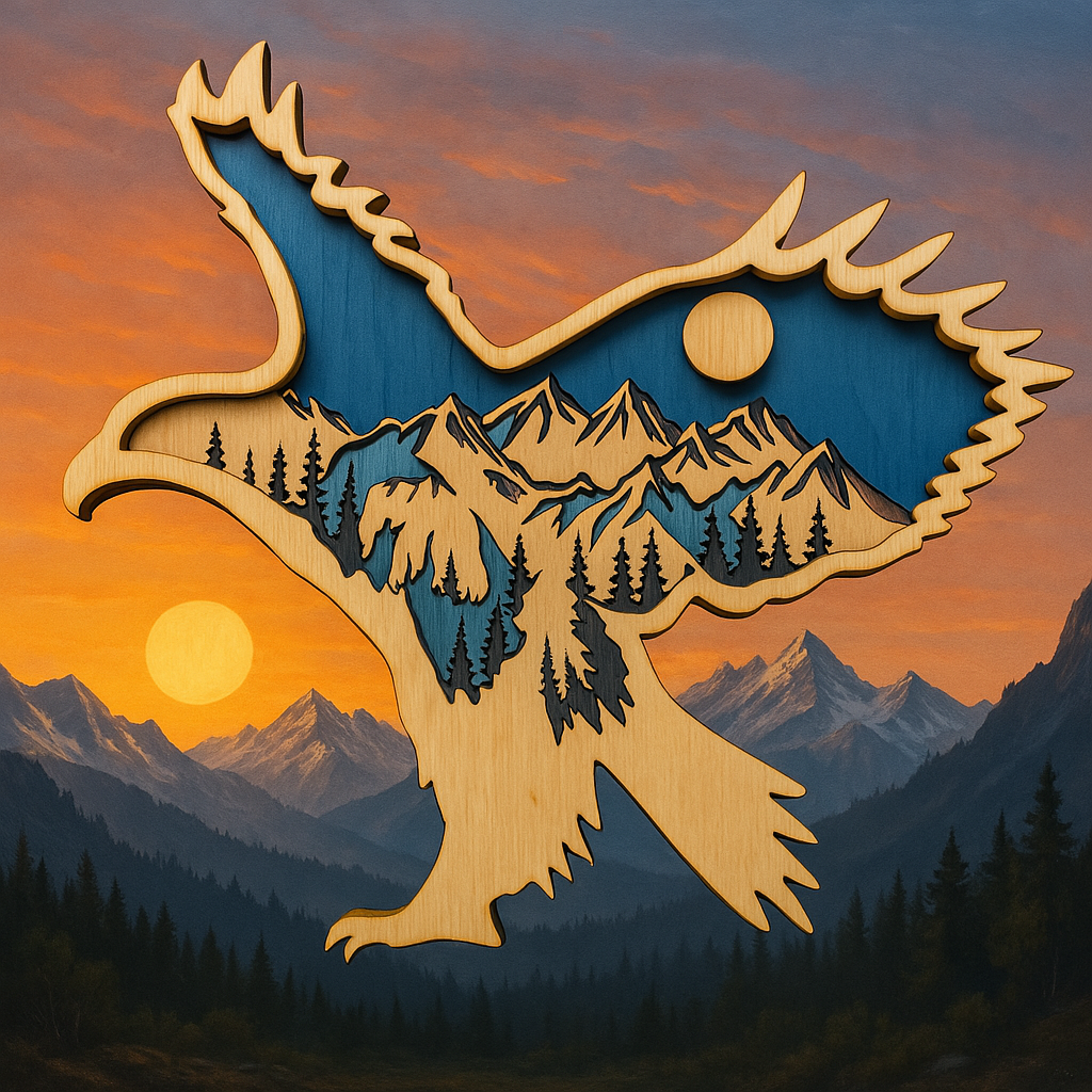 6 Layer eagle sculpture