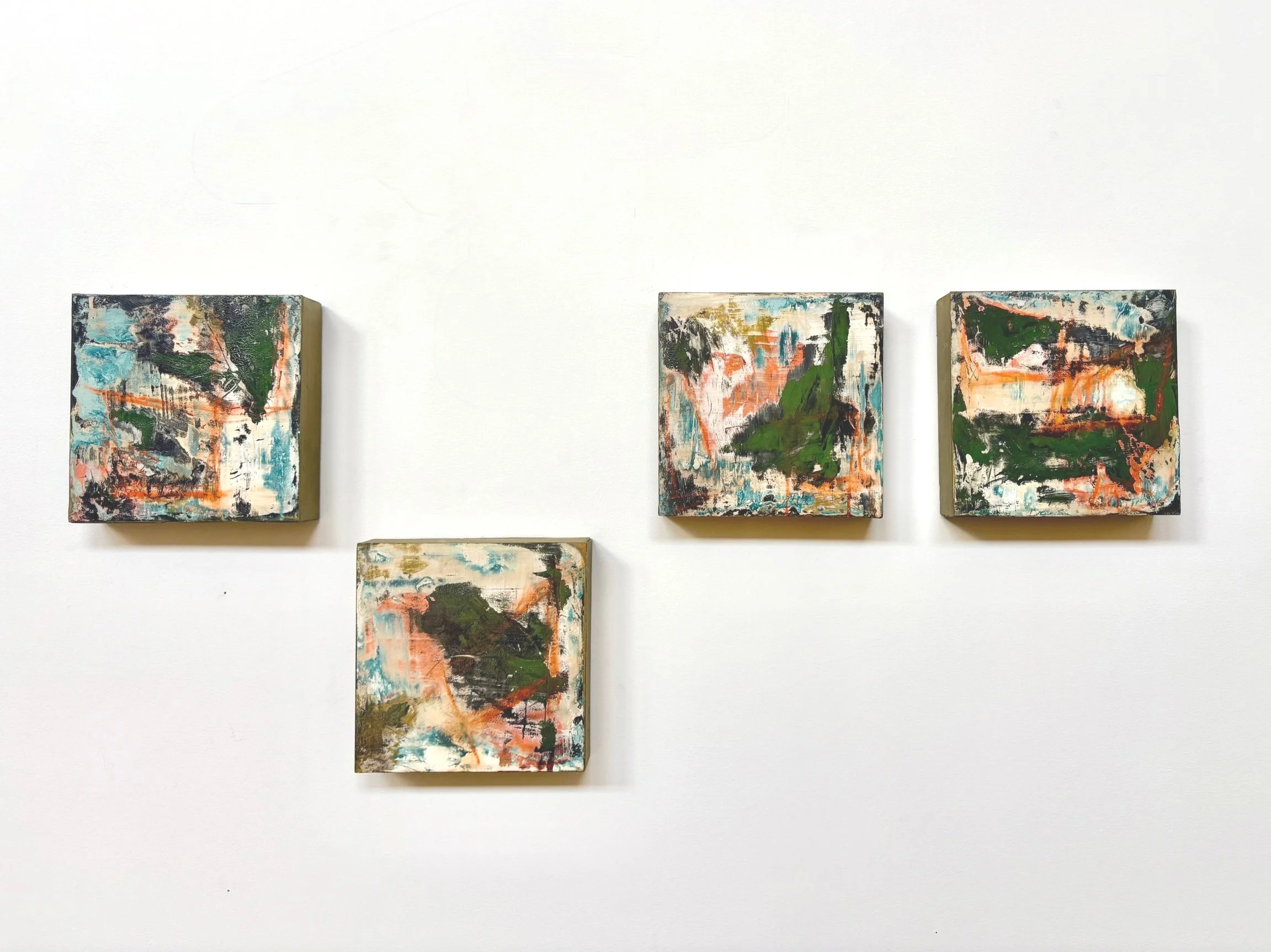 Roman Tiles, 2025
Acrylic, joint compound, oil pastel on wood
12 x 36