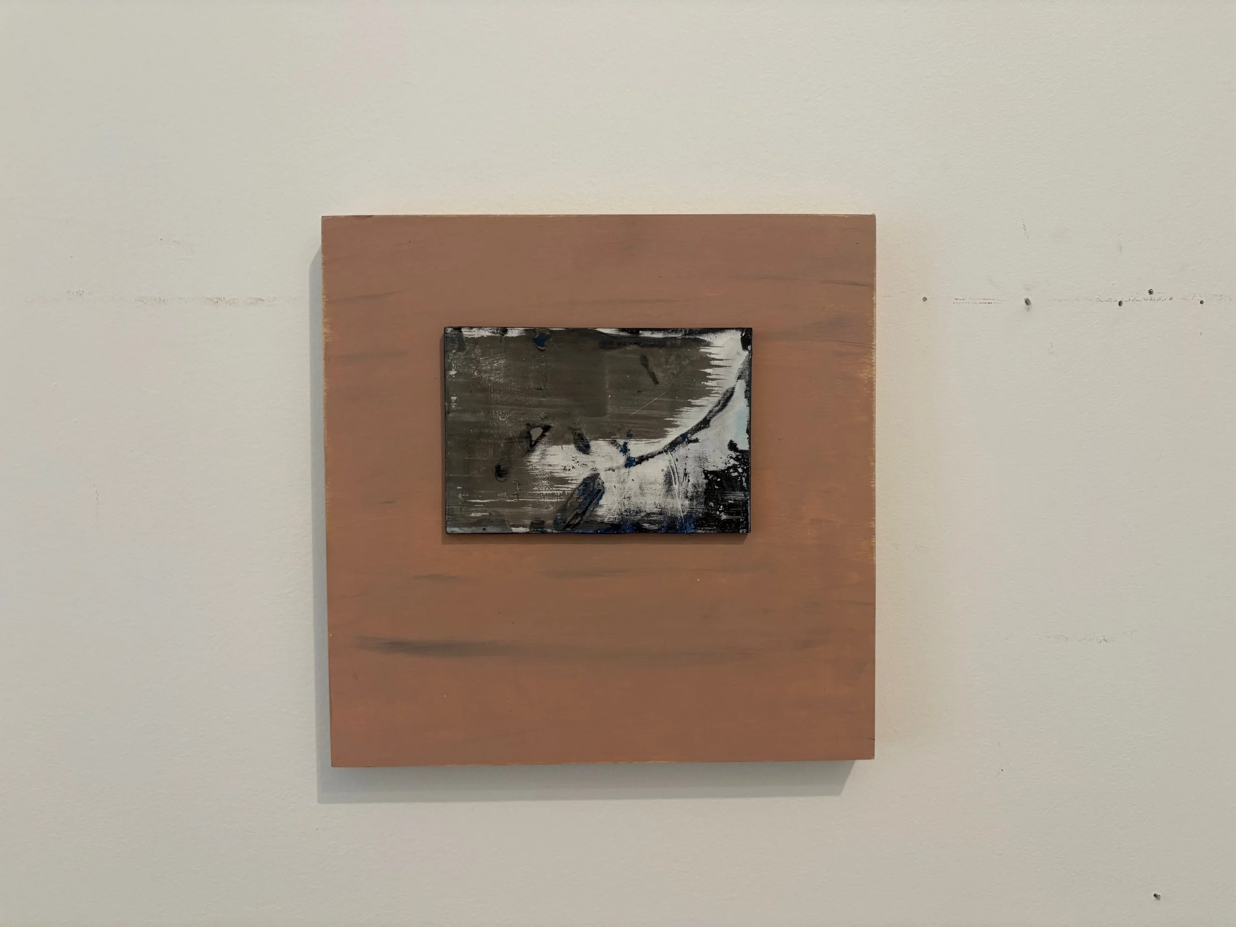 Viewfinder 1, 2025
Acrylic, charcoal and joint compound on panel
8x8in