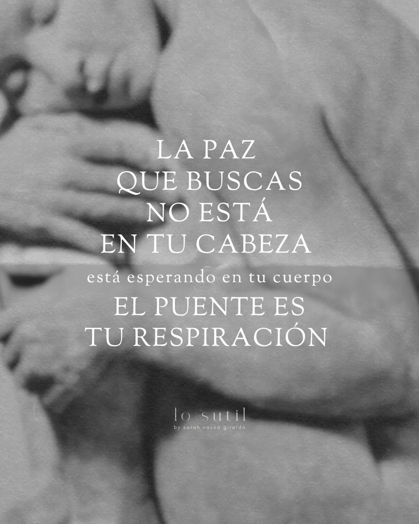 Respiras m&aacute;s de 20.000 cada 24 horas. 

&iquest;Cu&aacute;ntas de esas respiraciones las vives conscientemente?

La respiraci&oacute;n es el &uacute;nico proceso fisiol&oacute;gico a trav&eacute;s del cual puedes pasar de lo involuntario a lo 