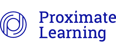 Proximate Learning logo with circular design and company name in blue text