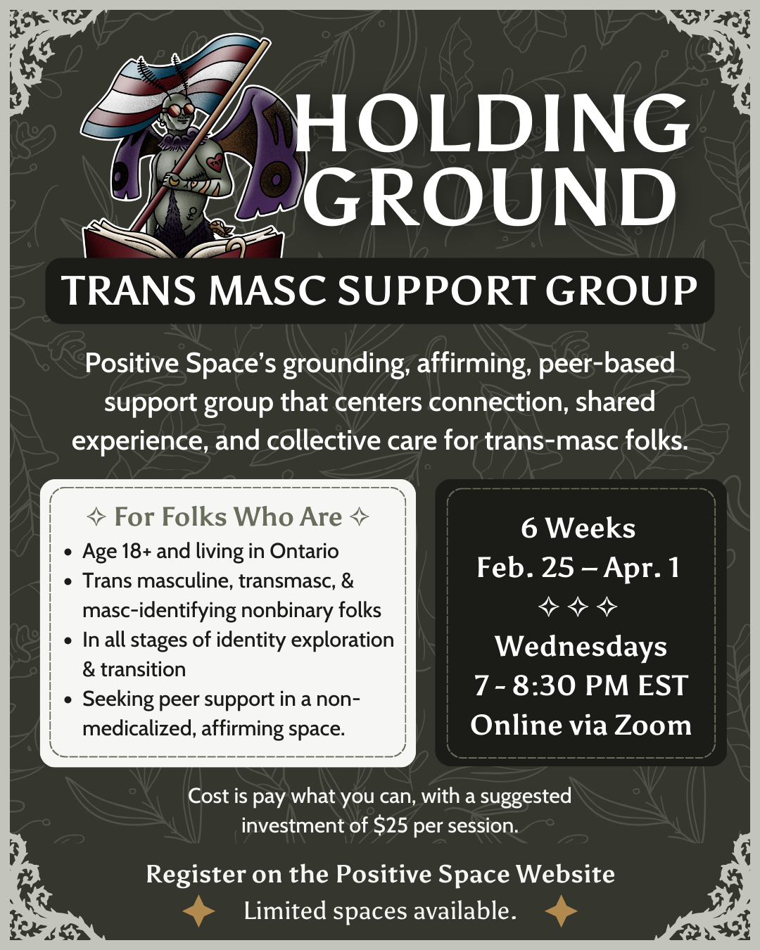 Poster for Holding Ground: Trans Masc Support Group