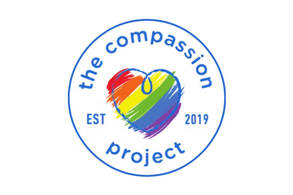 Compassion Project Logo - rainbow heart in circle